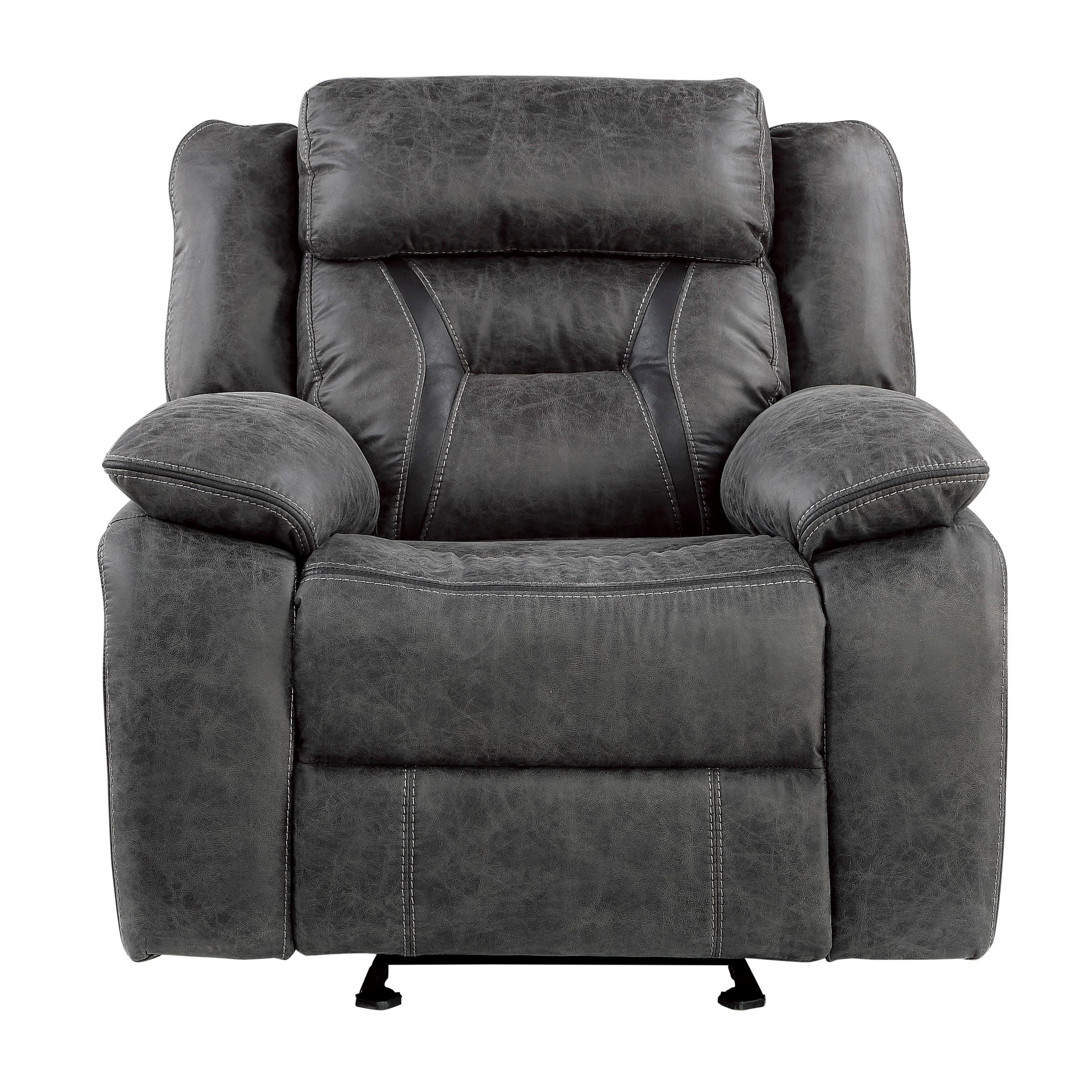 

    
Modern Gray Microfiber Reclining Chair Homelegance 9989GY-1 Madrona Hill
