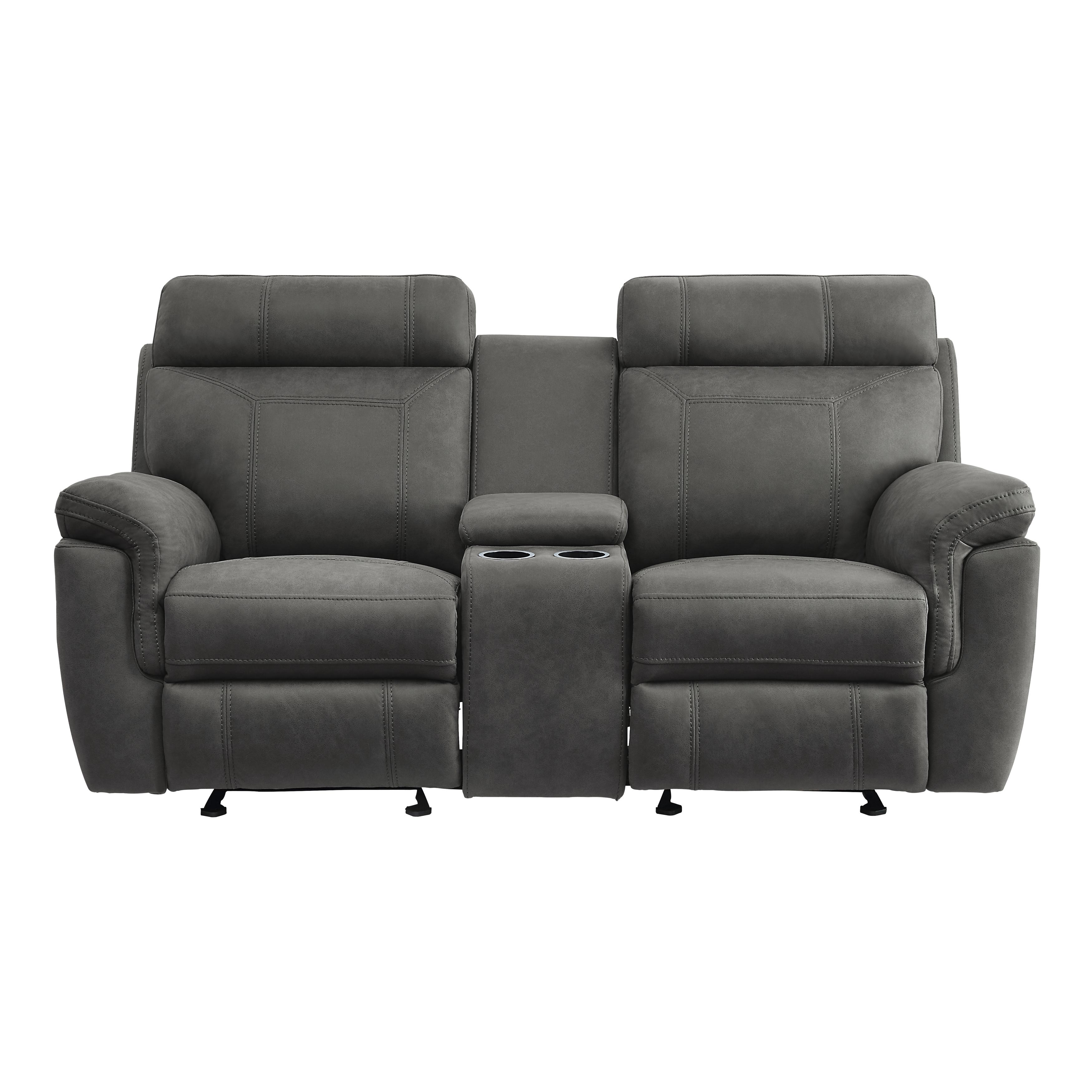 Modern Reclining Loveseat 9301GRY-2 Clifton 9301GRY-2 in Gray Microfiber