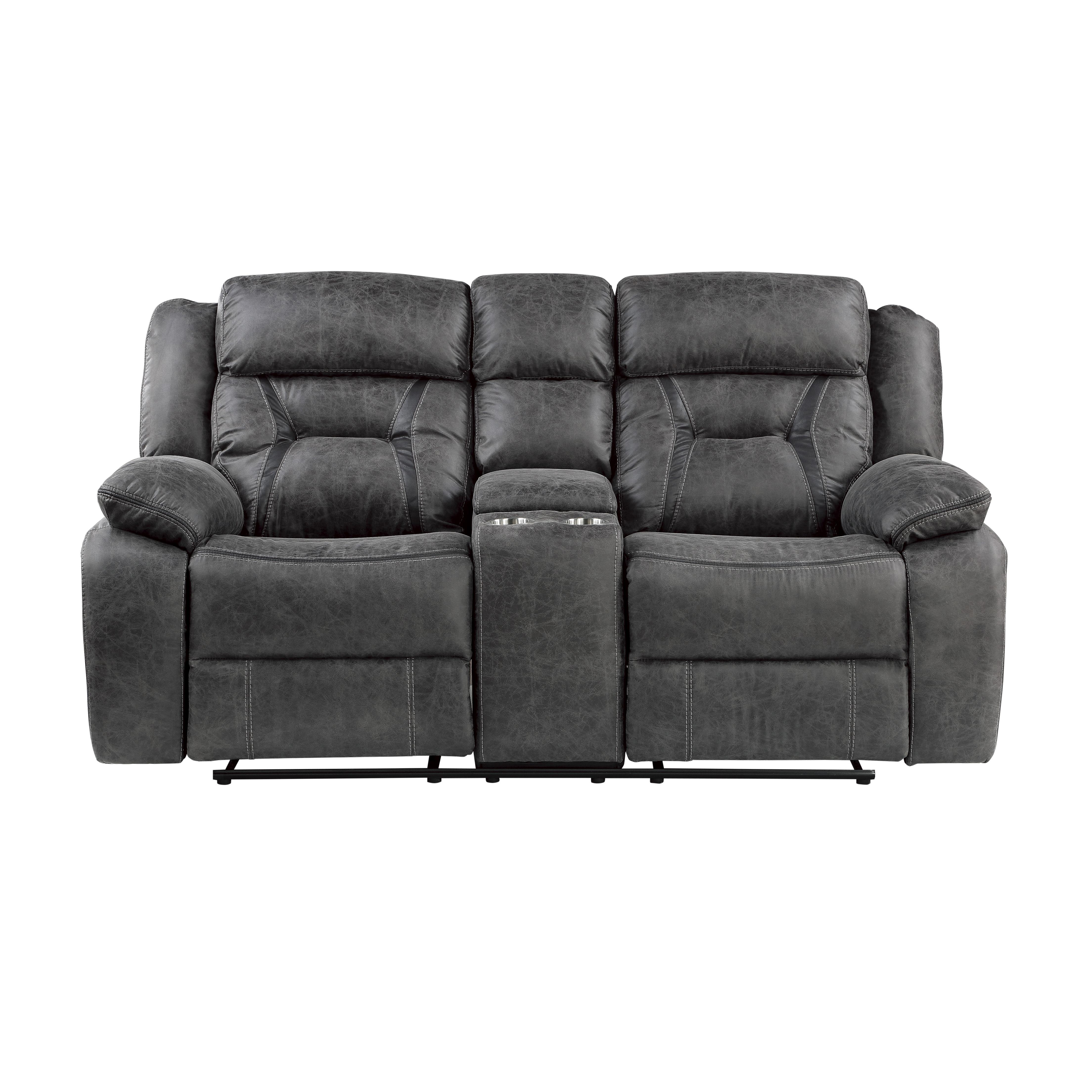 Modern Reclining Loveseat 9989GY-2 Madrona Hill 9989GY-2 in Gray Microfiber