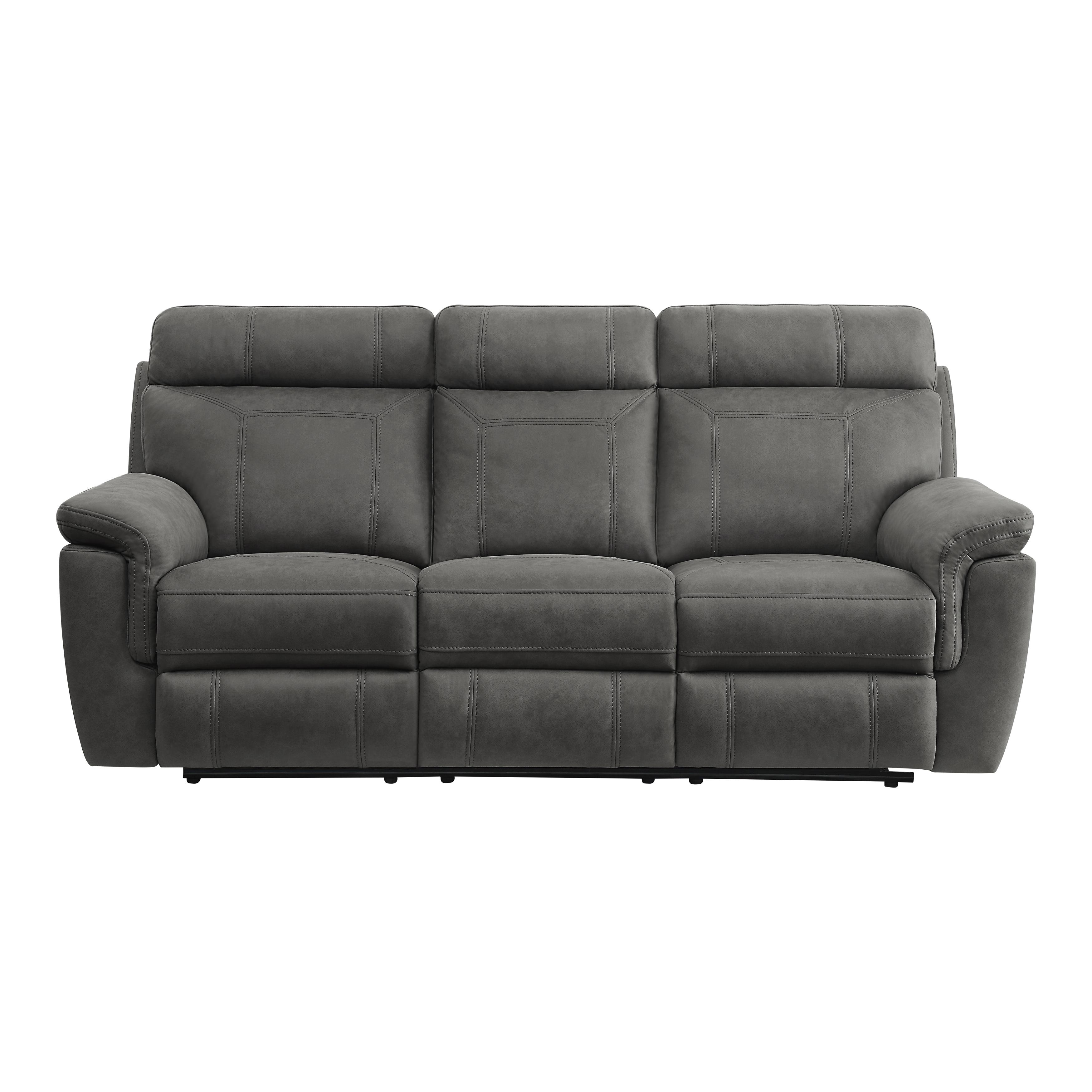 Modern Reclining Sofa 9301GRY-3 Clifton 9301GRY-3 in Gray Microfiber