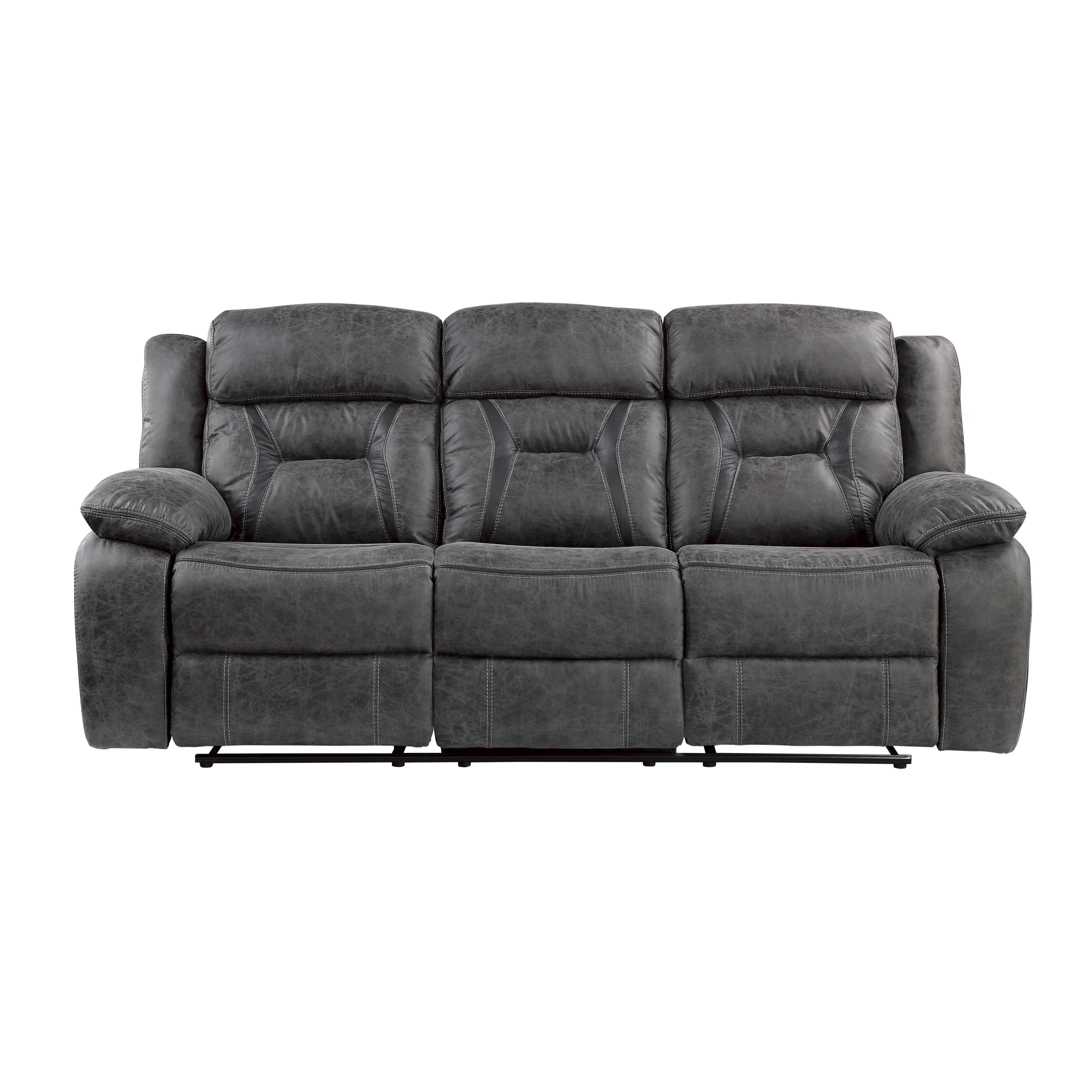 Modern Reclining Sofa 9989GY-3 Madrona Hill 9989GY-3 in Gray Microfiber