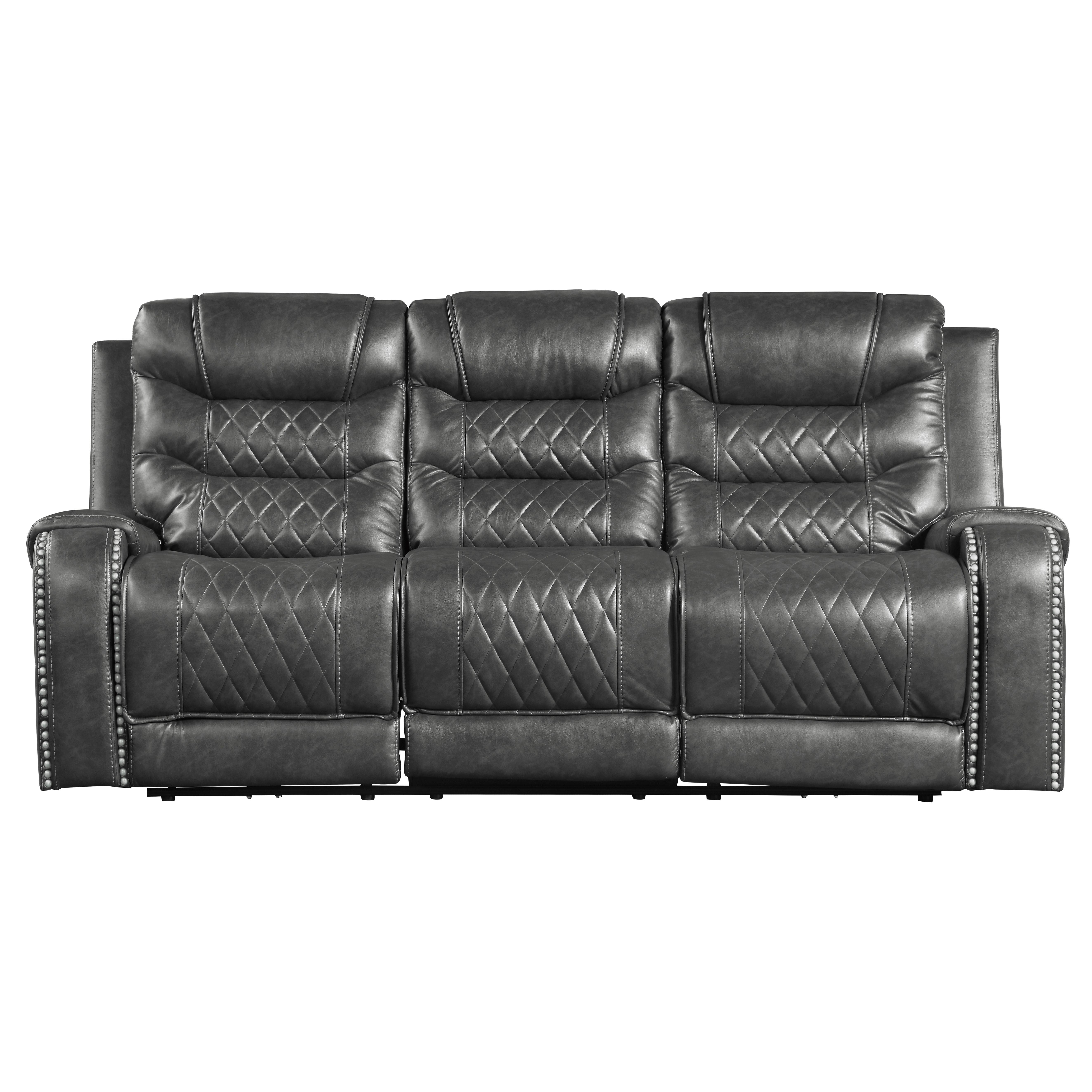

    
Modern Gray Microfiber Reclining Sofa Set 3pcs Homelegance 9405GY Putnam
