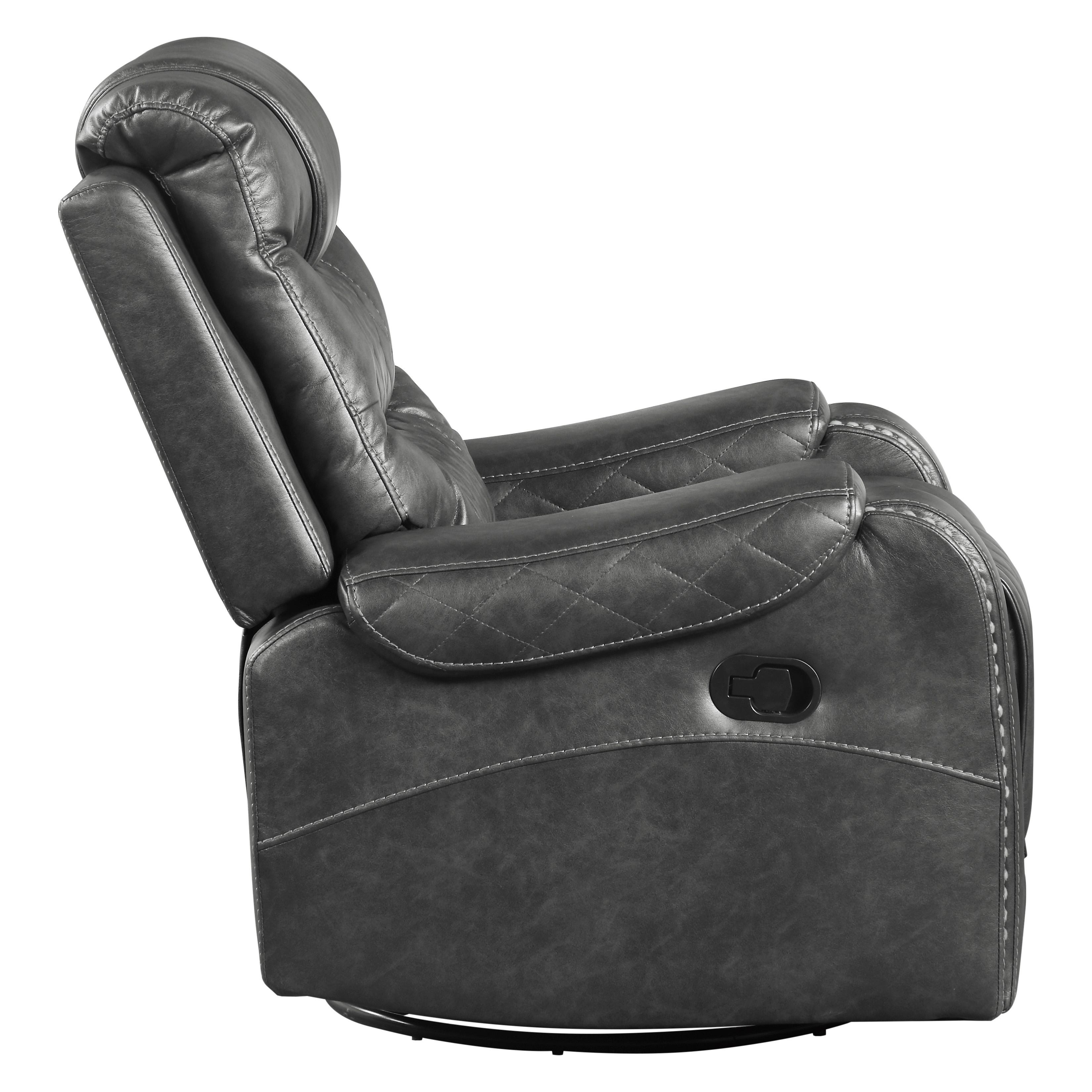 

                    
Homelegance 9405GY-1 Putnam Swivel Reclining Chair Gray Microfiber Purchase 
