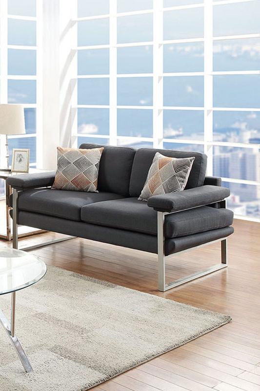

    
Poundex Furniture F6557 Sofa Loveseat Gray F6557
