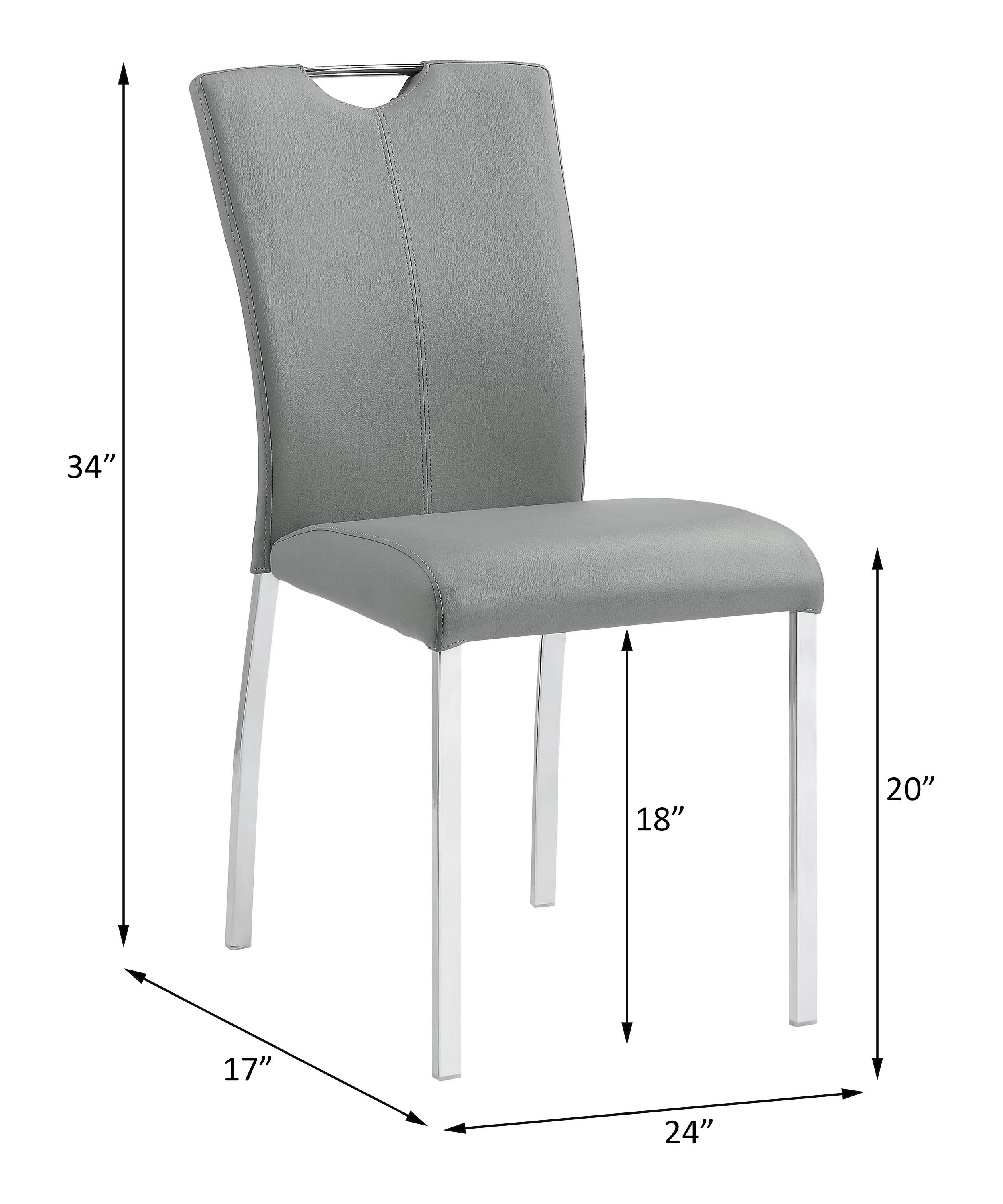 

    
Modern Gray PU & Chrome 2 Dining Chairs by Acme Pagan DN00741-2pcs
