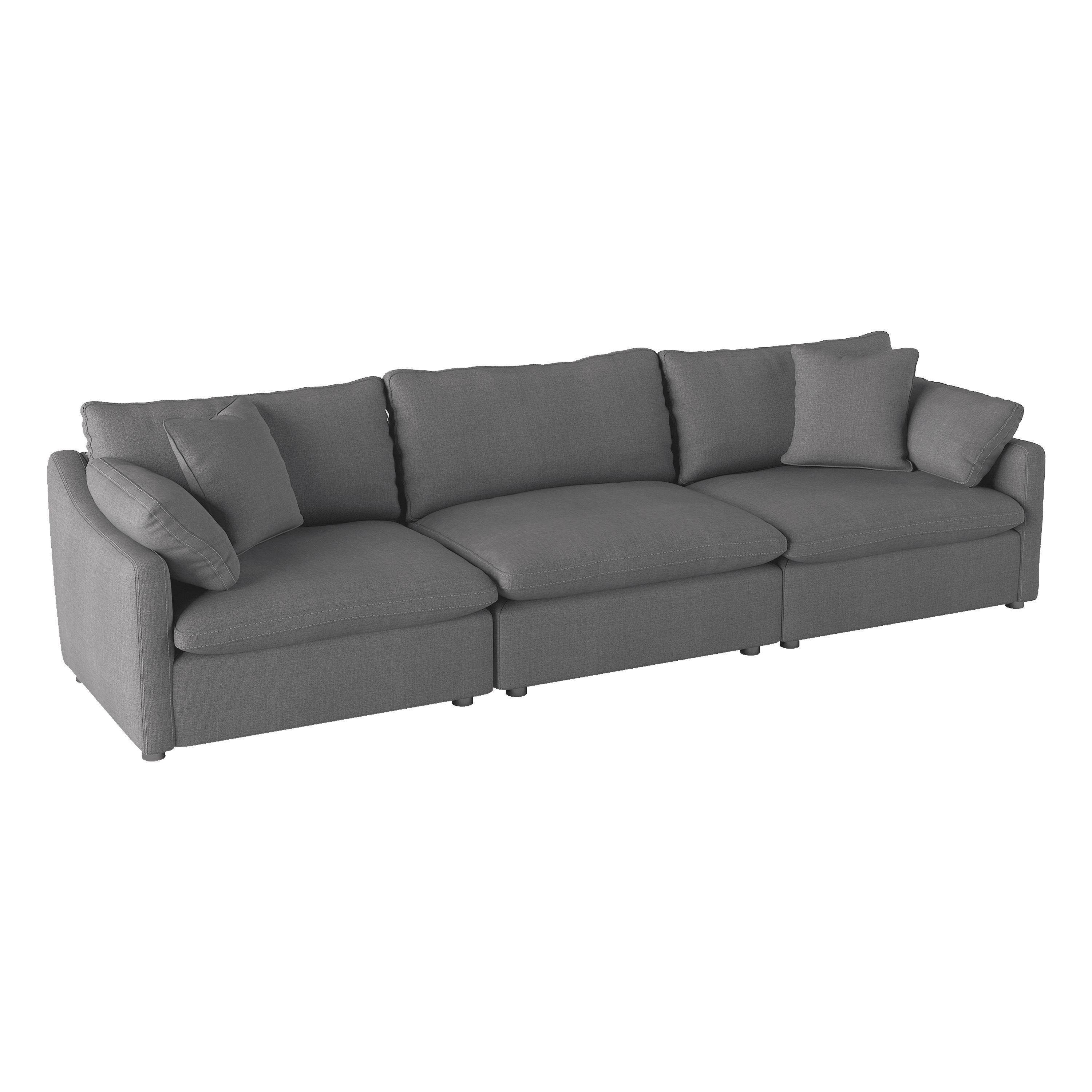 

    
Modern Gray Solid Wood 3-Piece Sofa Homelegance 9544GY-3* Howerton

