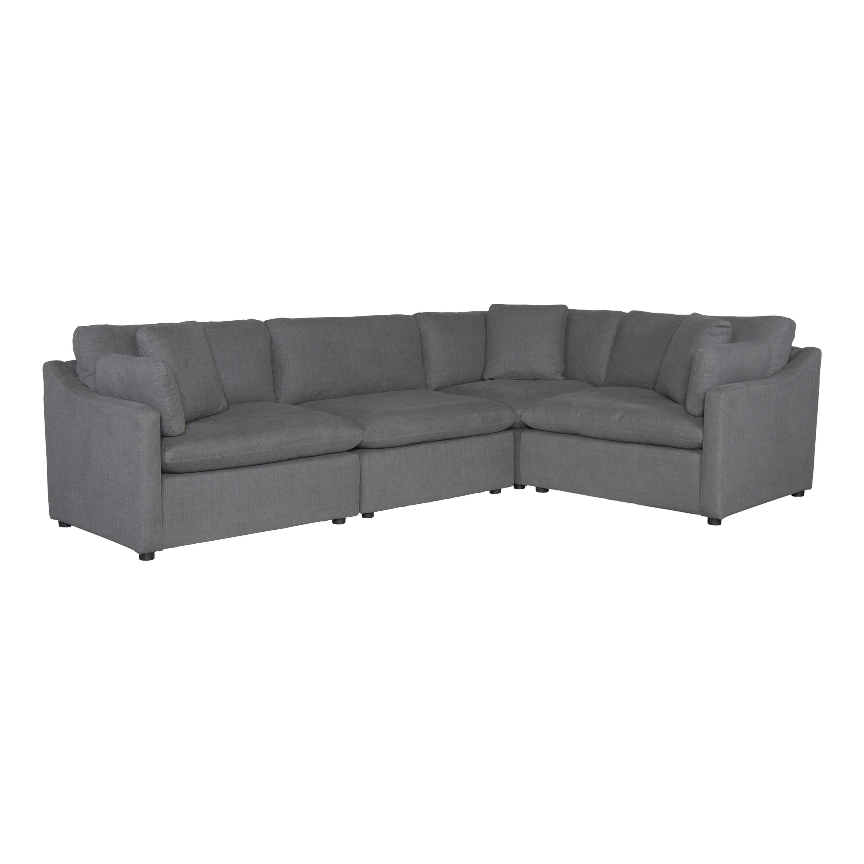 

    
Modern Gray Solid Wood 4-Piece Sectional Homelegance 9544GY*4SC Howerton
