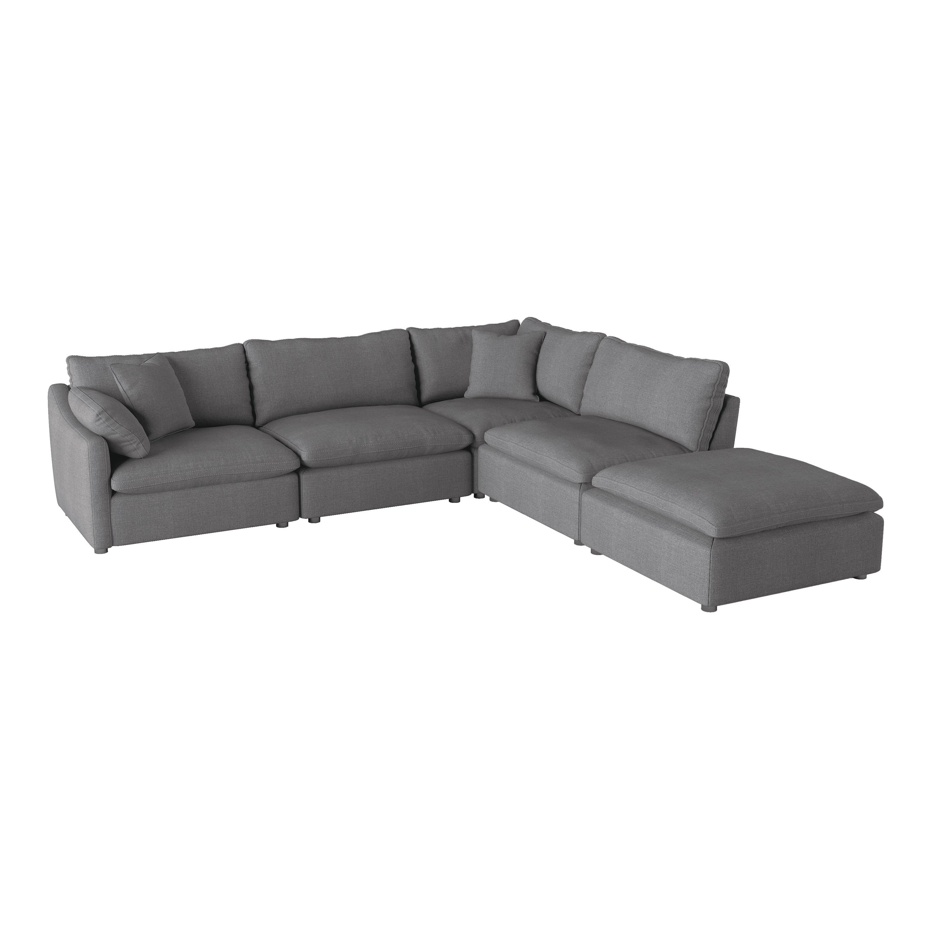 

    
Modern Gray Solid Wood 4-Piece Sectional w/Ottoman Homelegance 9544GY*5OT Howerton
