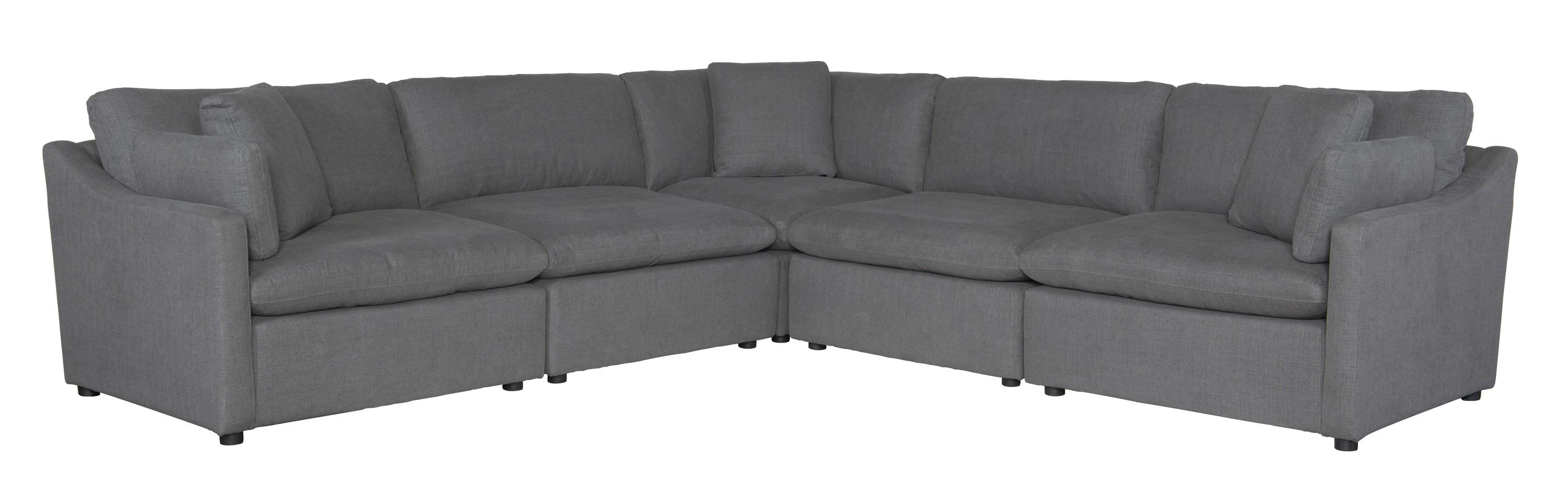 

    
Modern Gray Solid Wood 5-Piece Sectional Homelegance 9544GY*5SC Howerton
