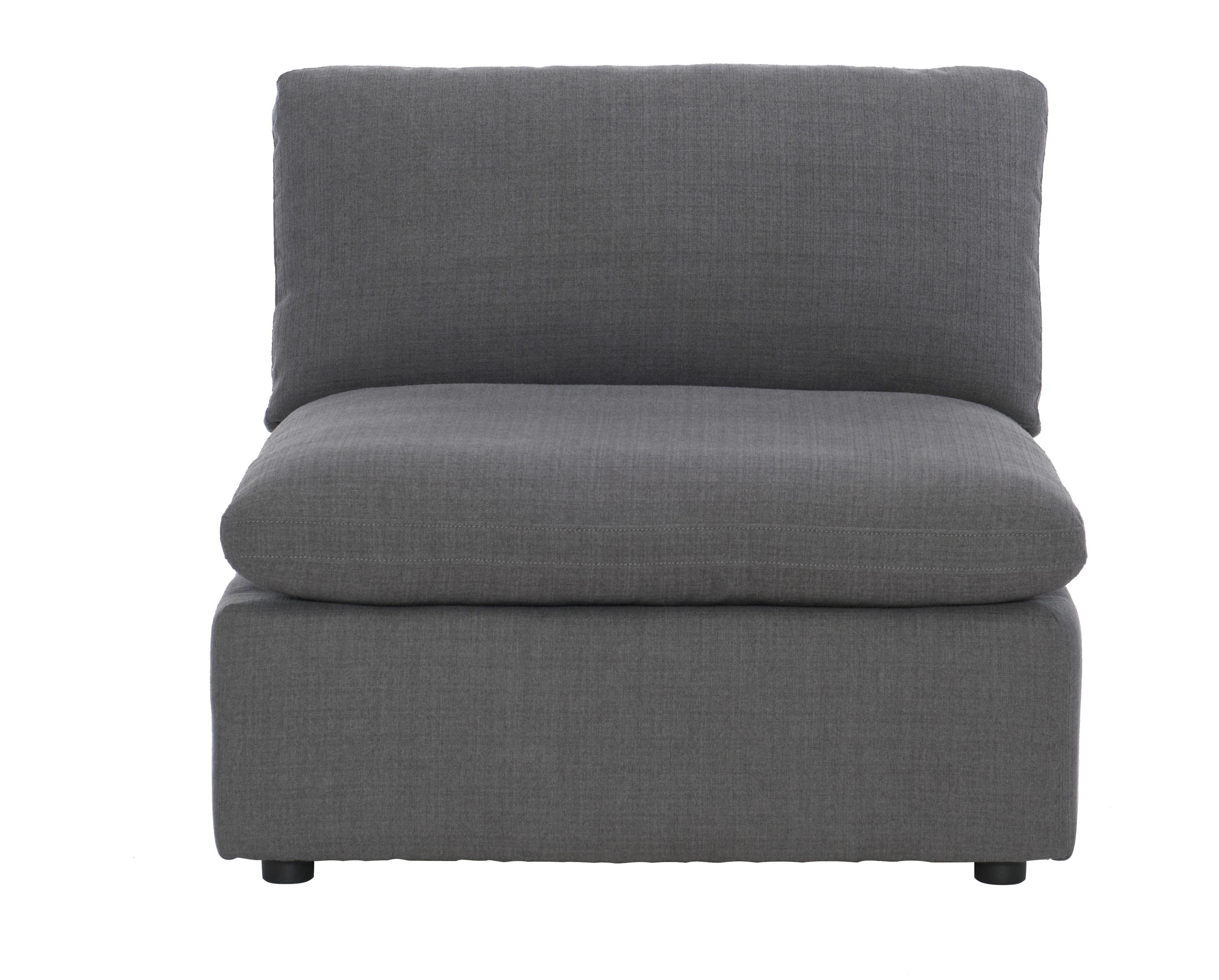 Modern Armless Chair 9544GY-AC Howerton 9544GY-AC in Gray Polyester