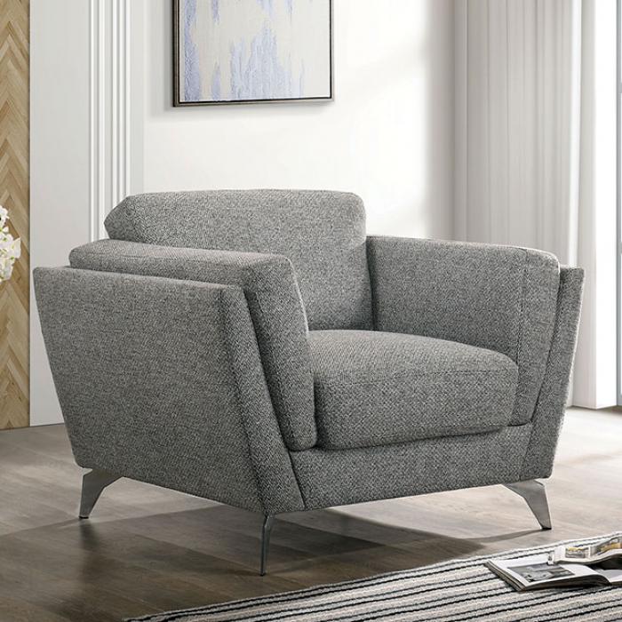 Modern Chair Adelene Chair CM6214-CH-C CM6214-CH-C in Gray Fabric