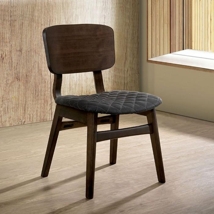 

    
Modern Walnut/Gray Solid Wood Side Chair Set 2PCS Furniture of America Shayna CM3139SC-2PCS

