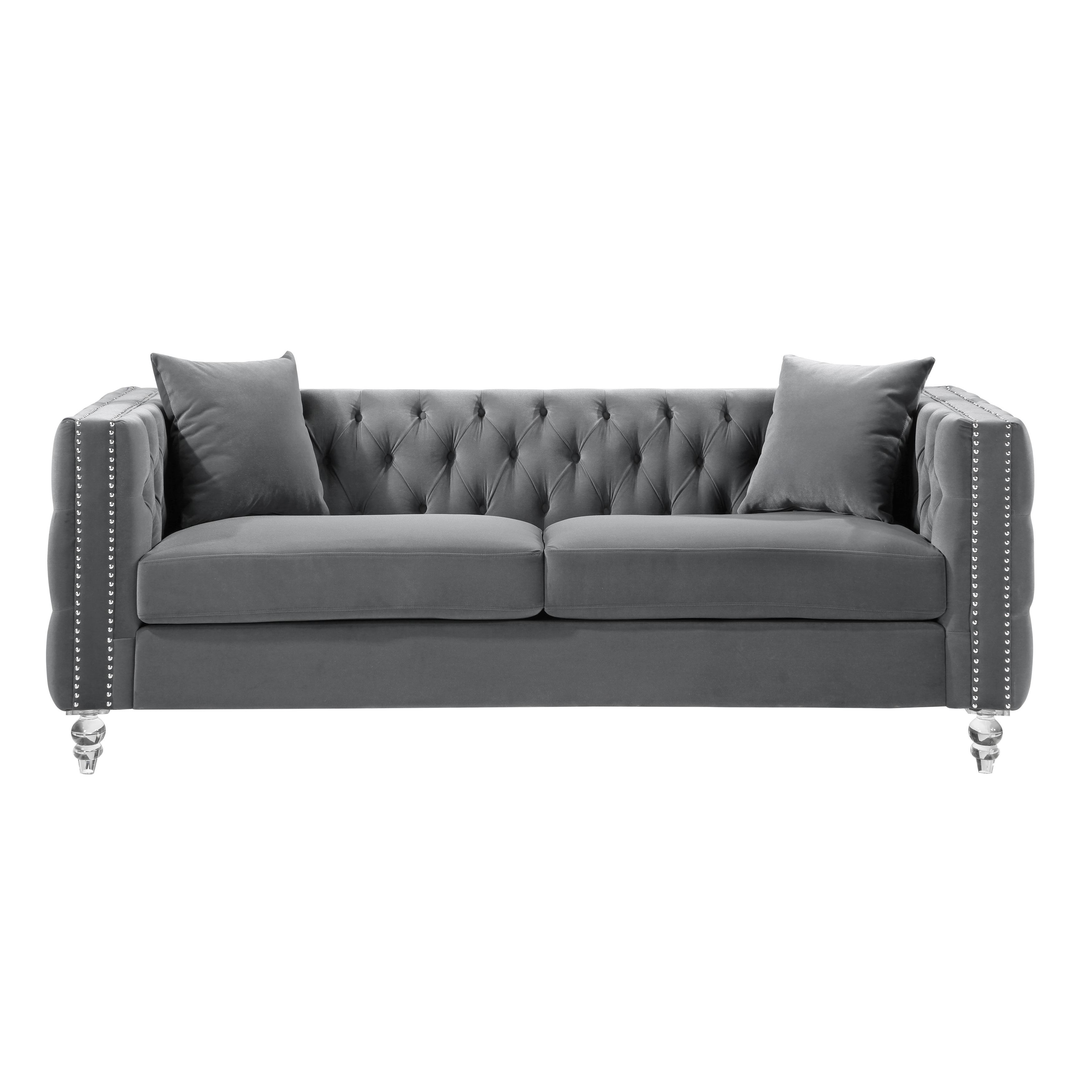 

    
Modern Gray Solid Wood Sofa Homelegance 9349GRY-3 Orina
