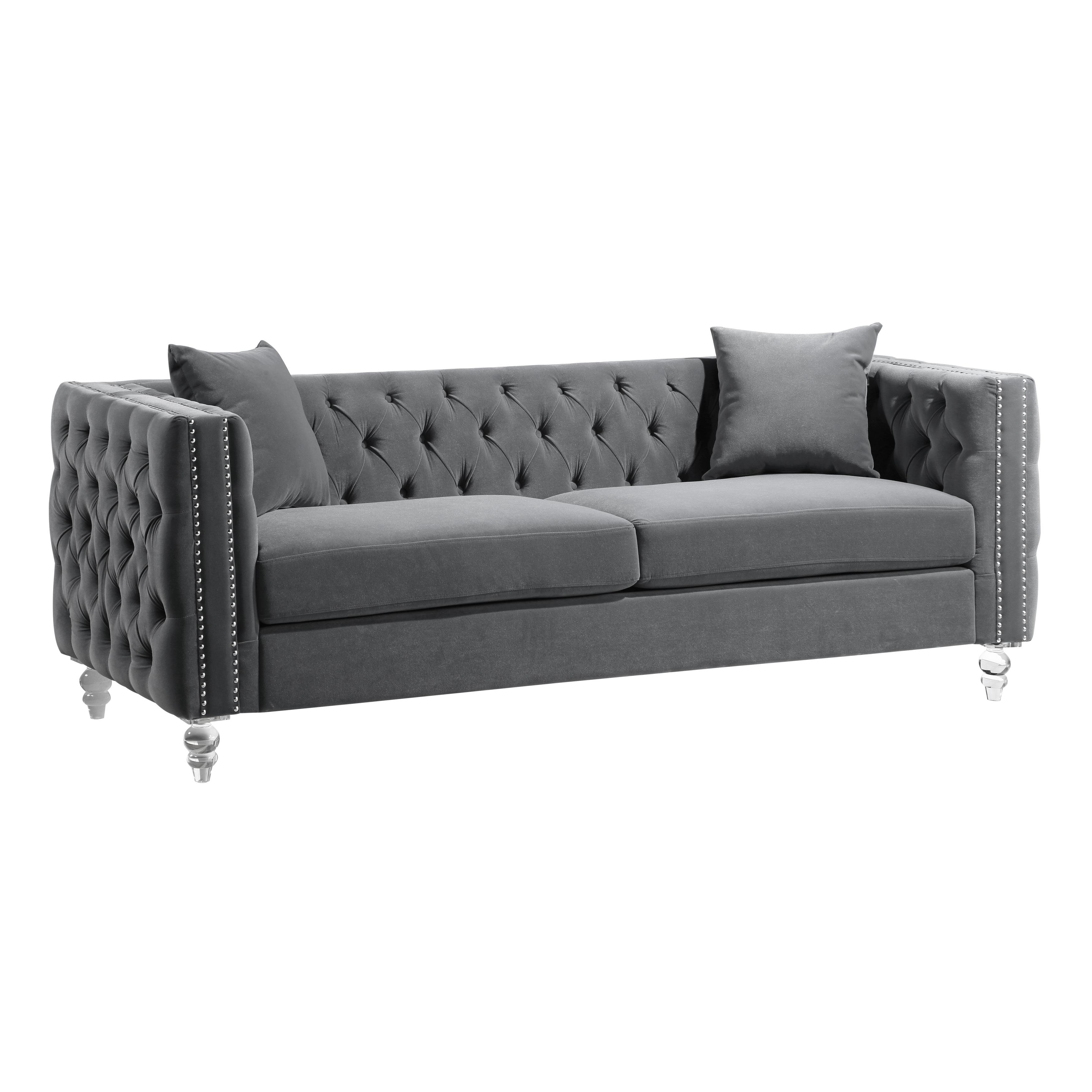 

    
Modern Gray Solid Wood Sofa Homelegance 9349GRY-3 Orina
