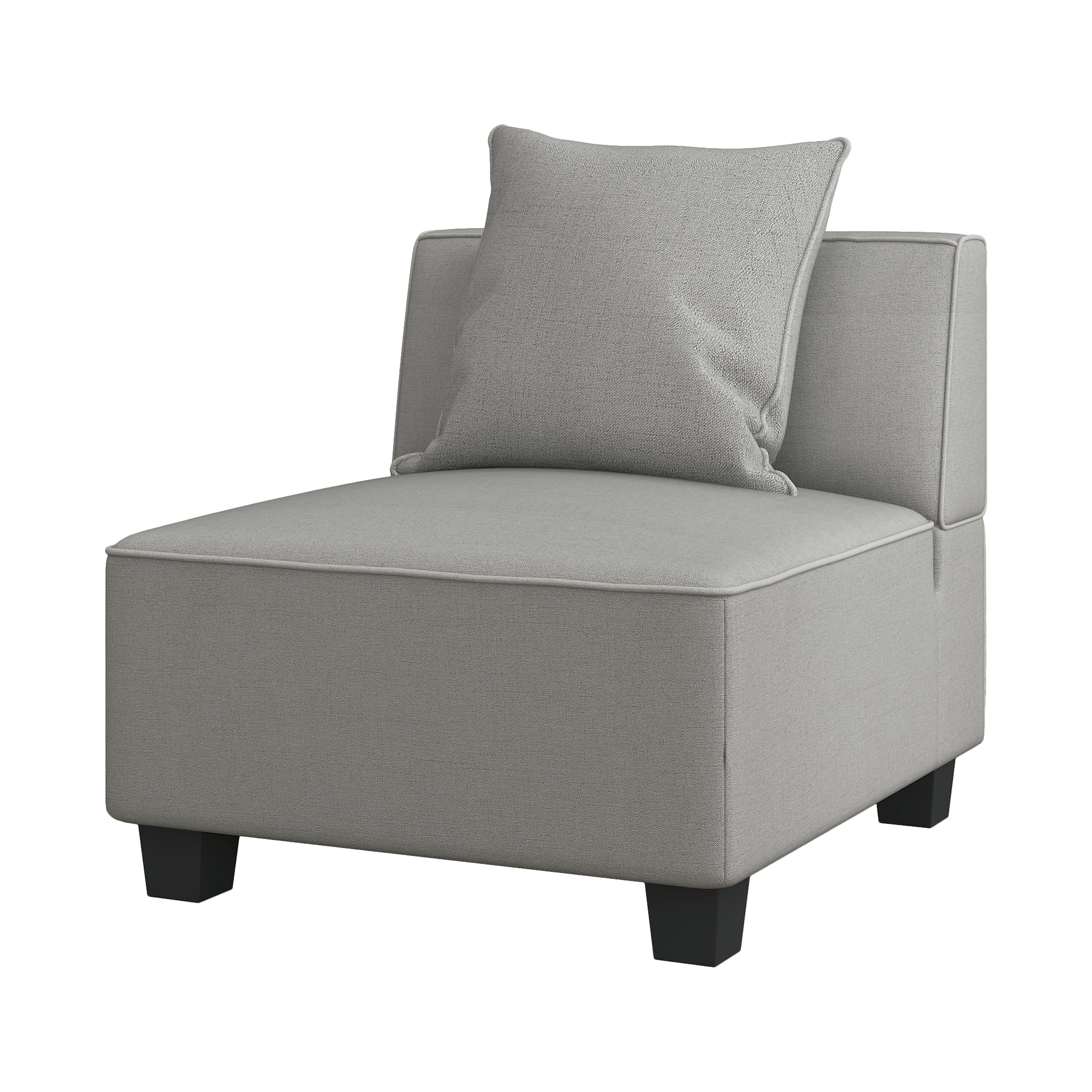 

    
Modern Gray Textured Armless Chair Homelegance 9357GY-AC Jayne
