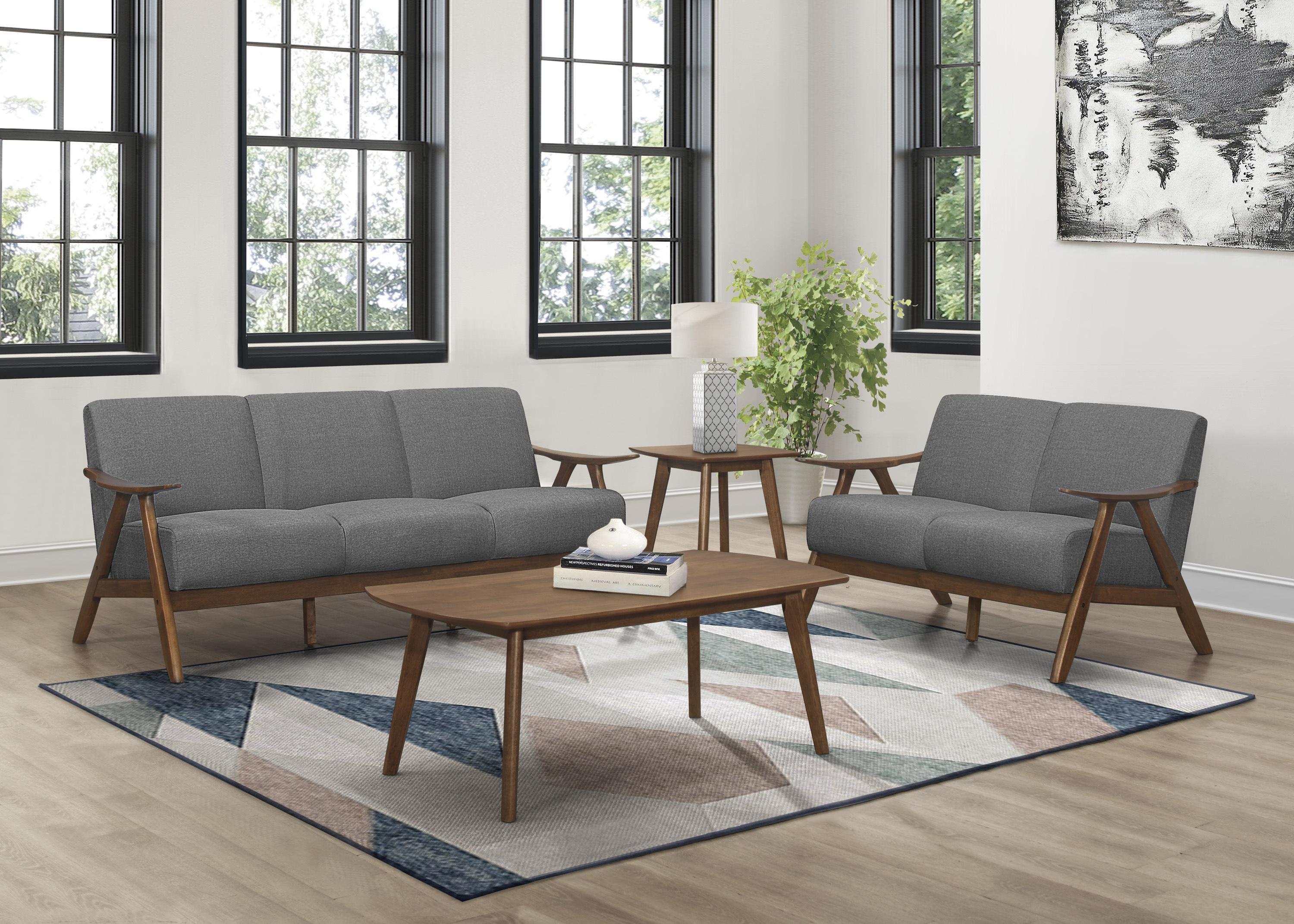 

    
Modern Gray Textured Living Room Set 2pcs Homelegance 1138GY Damala
