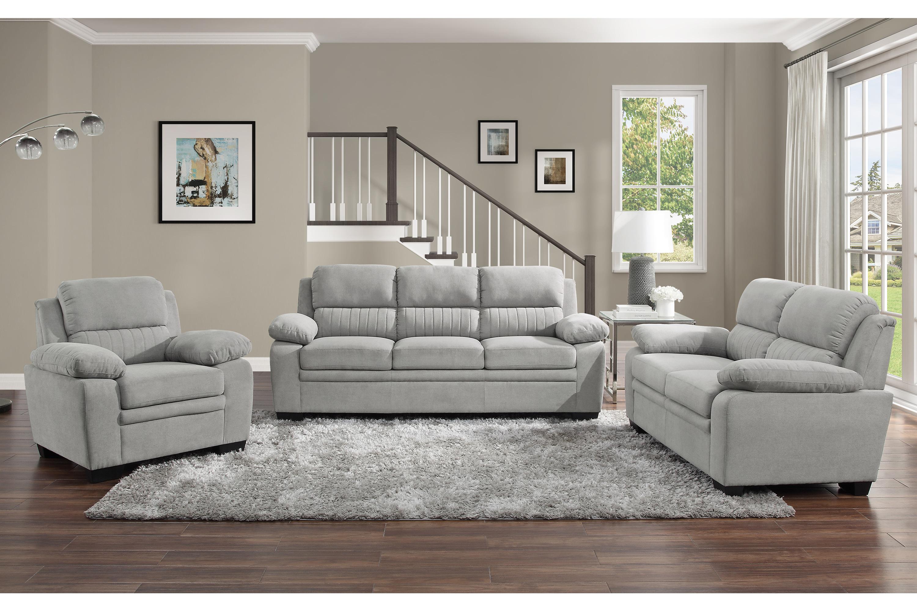 Modern Living Room Set 9333GY-3PC Holleman 9333GY-3PC in Gray 