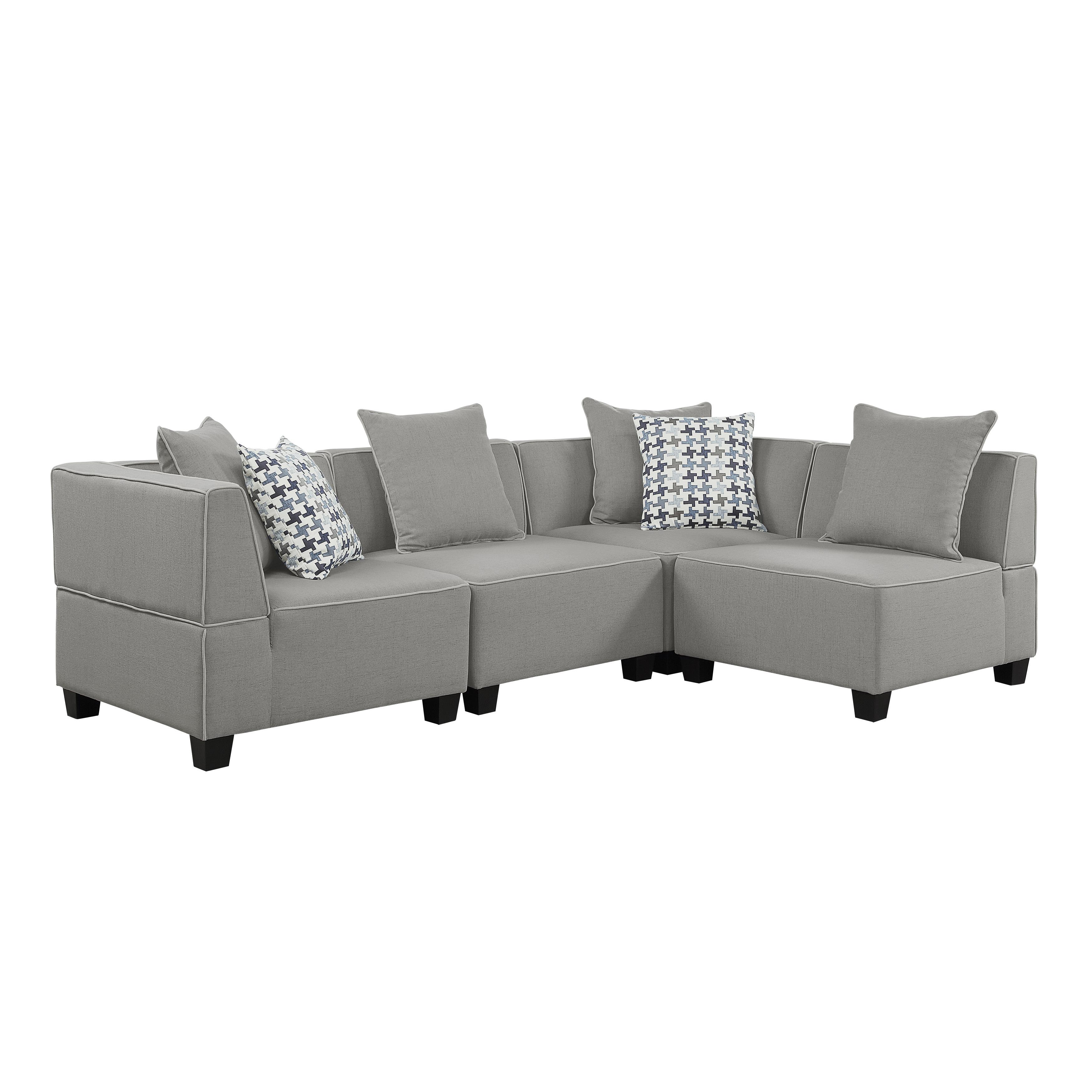 Modern Sectional 9357GY*4SC Jayne 9357GY*4SC in Gray 