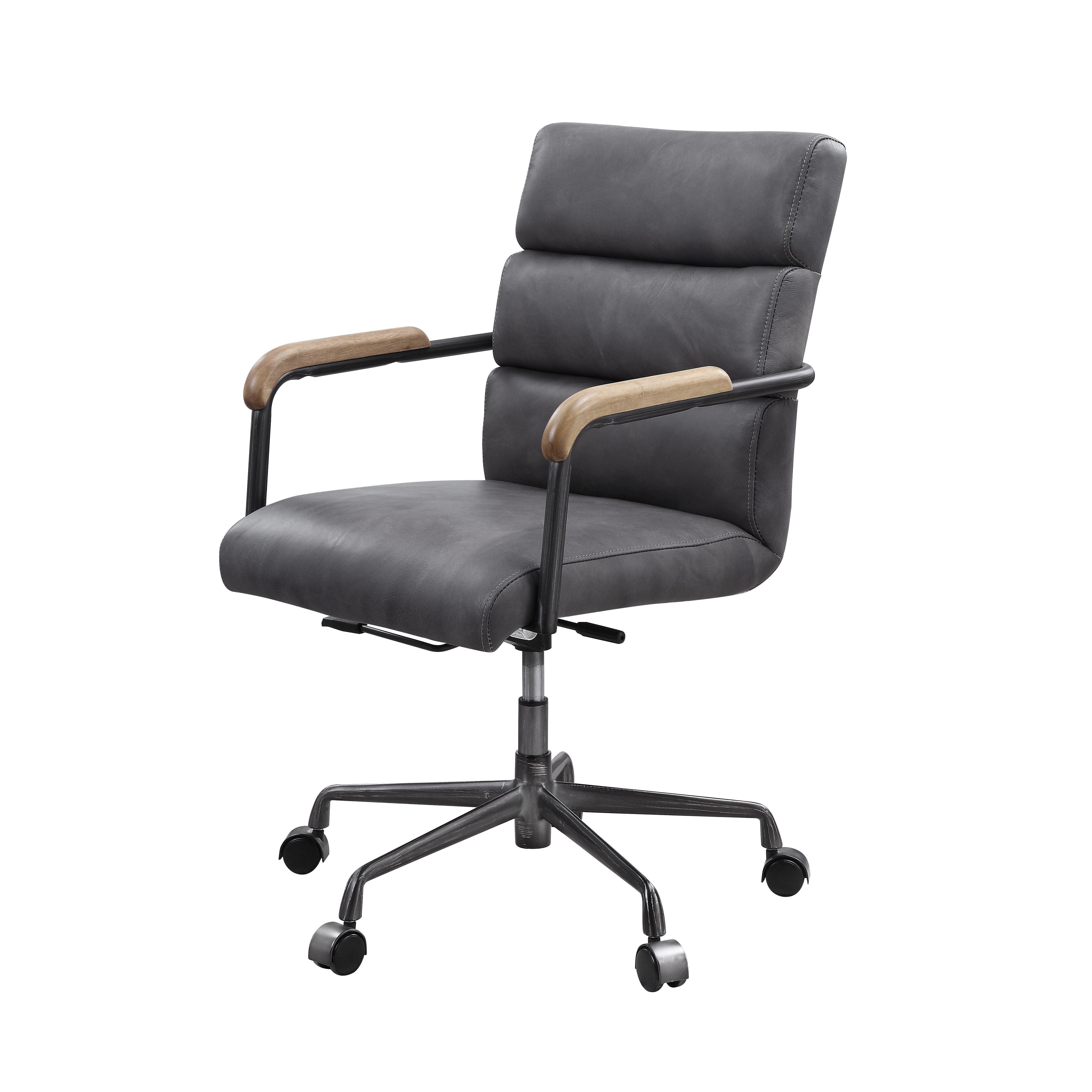 Modern Office Chair Halcyon 93242 in Gray Top grain leather