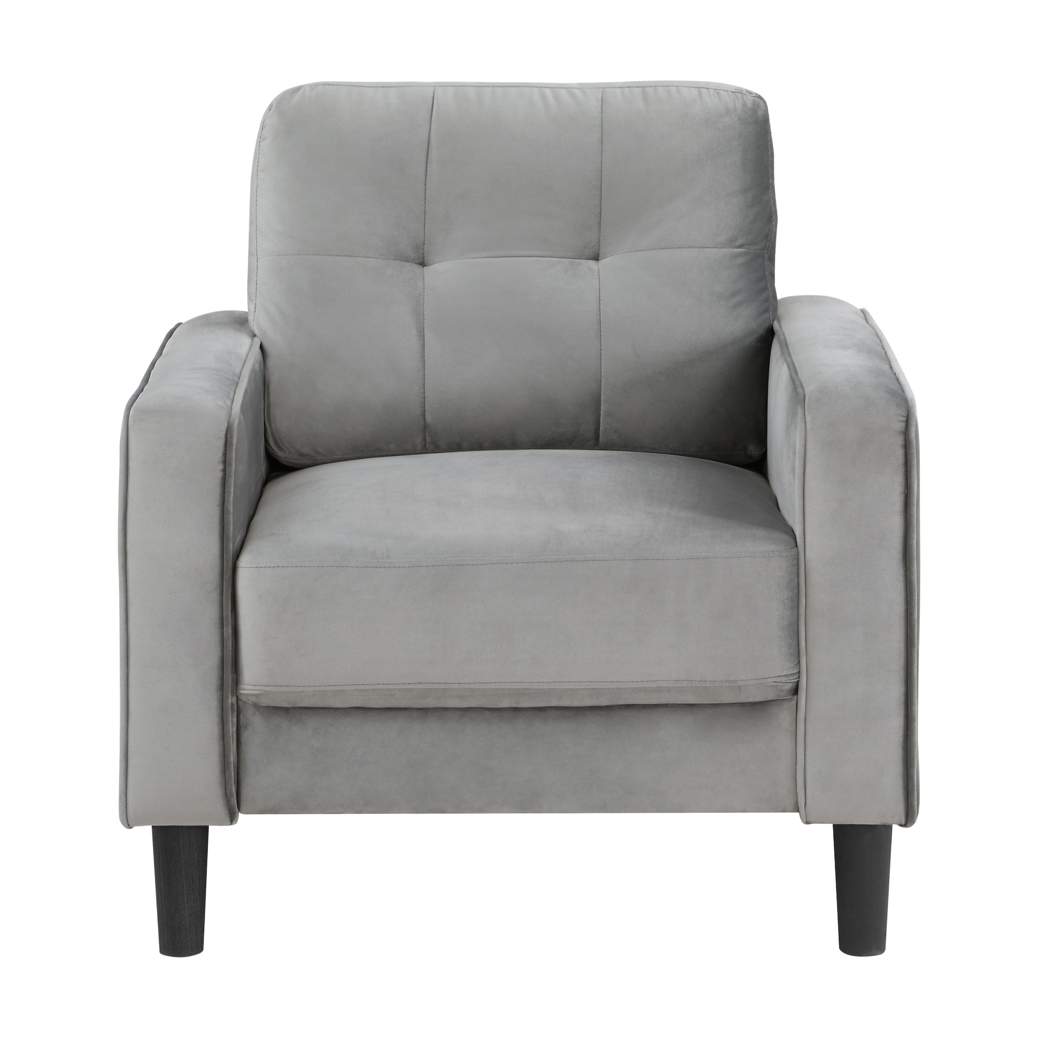 Modern Arm Chair 9208GY-1 Beven 9208GY-1 in Gray Velvet