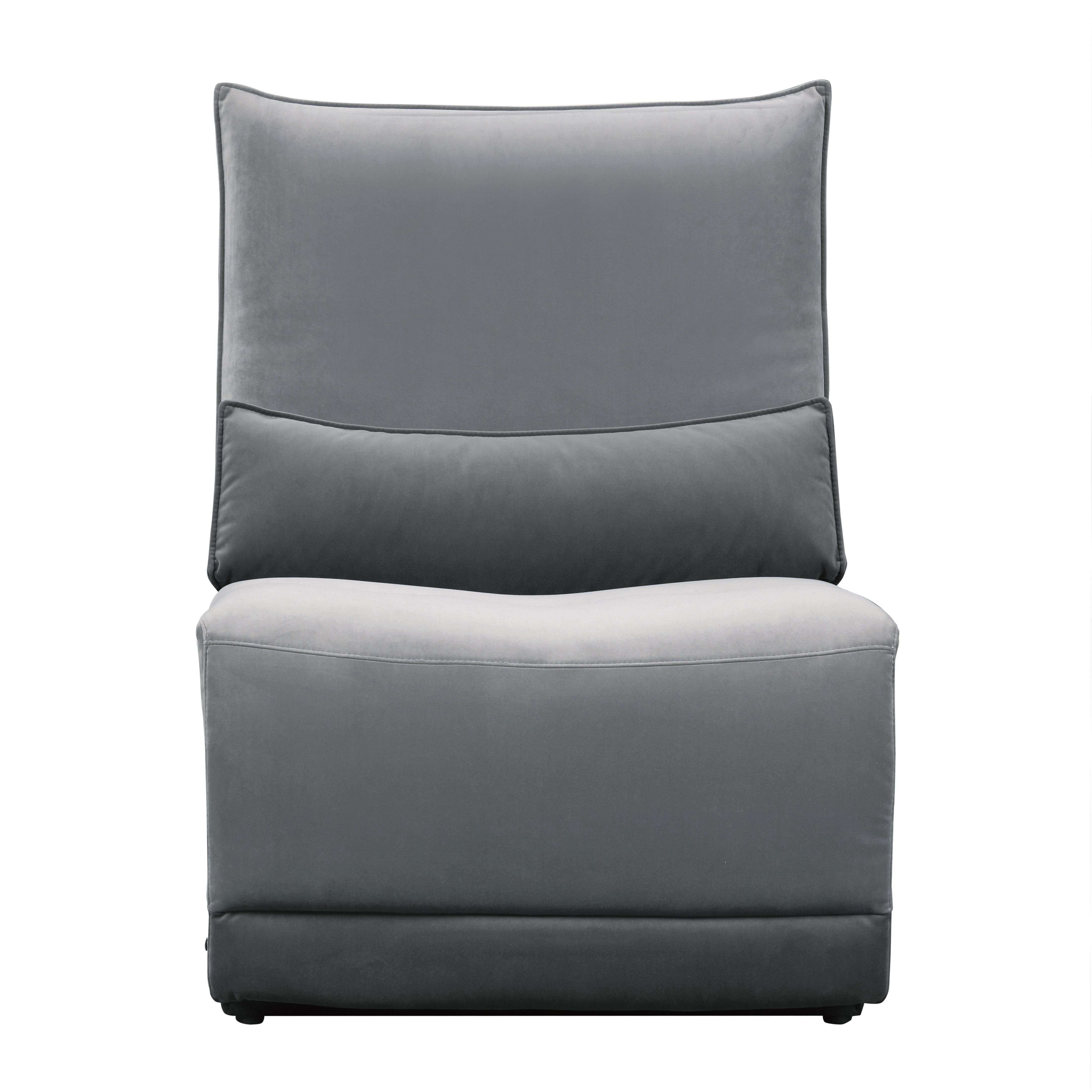 Modern Armless Chair 9459GY-AC Helix 9459GY-AC in Gray Velvet