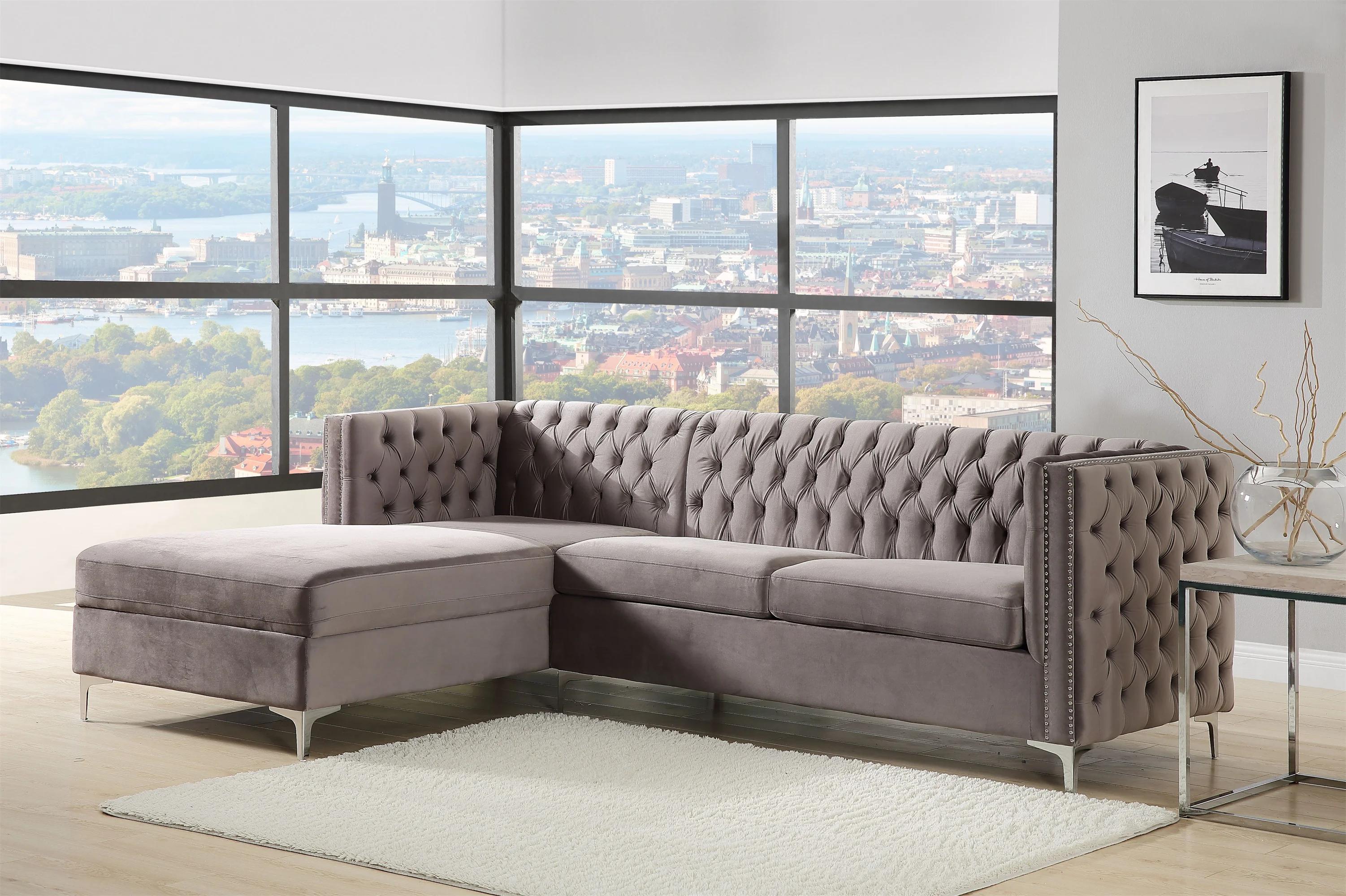 

    
Modern Gray Velvet L-shape Sectional Sofa by Acme Sullivan 55495-3pcs
