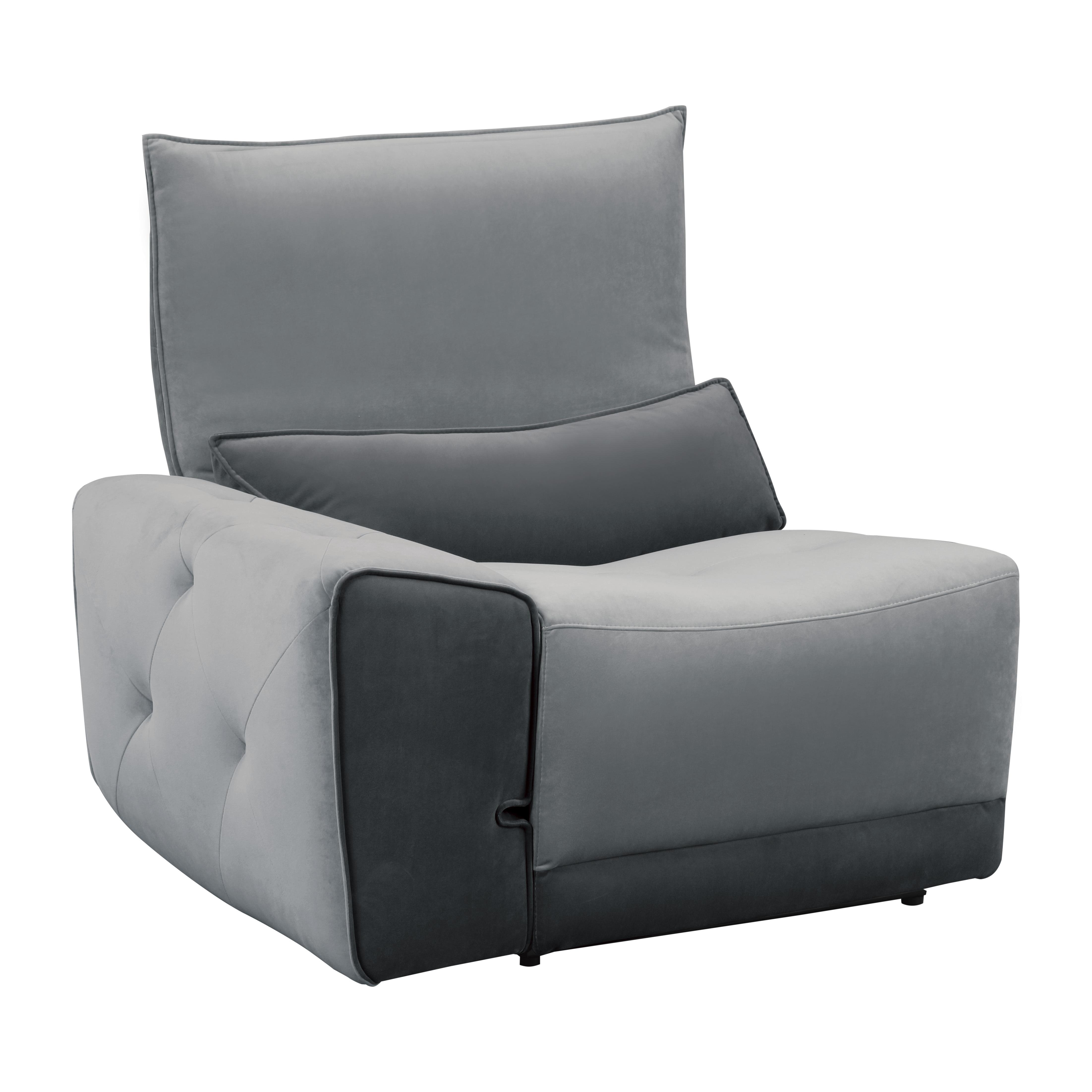 

    
Modern Gray Velvet Power Left Side Reclining Chair Homelegance 9459GY-LRPW Helix
