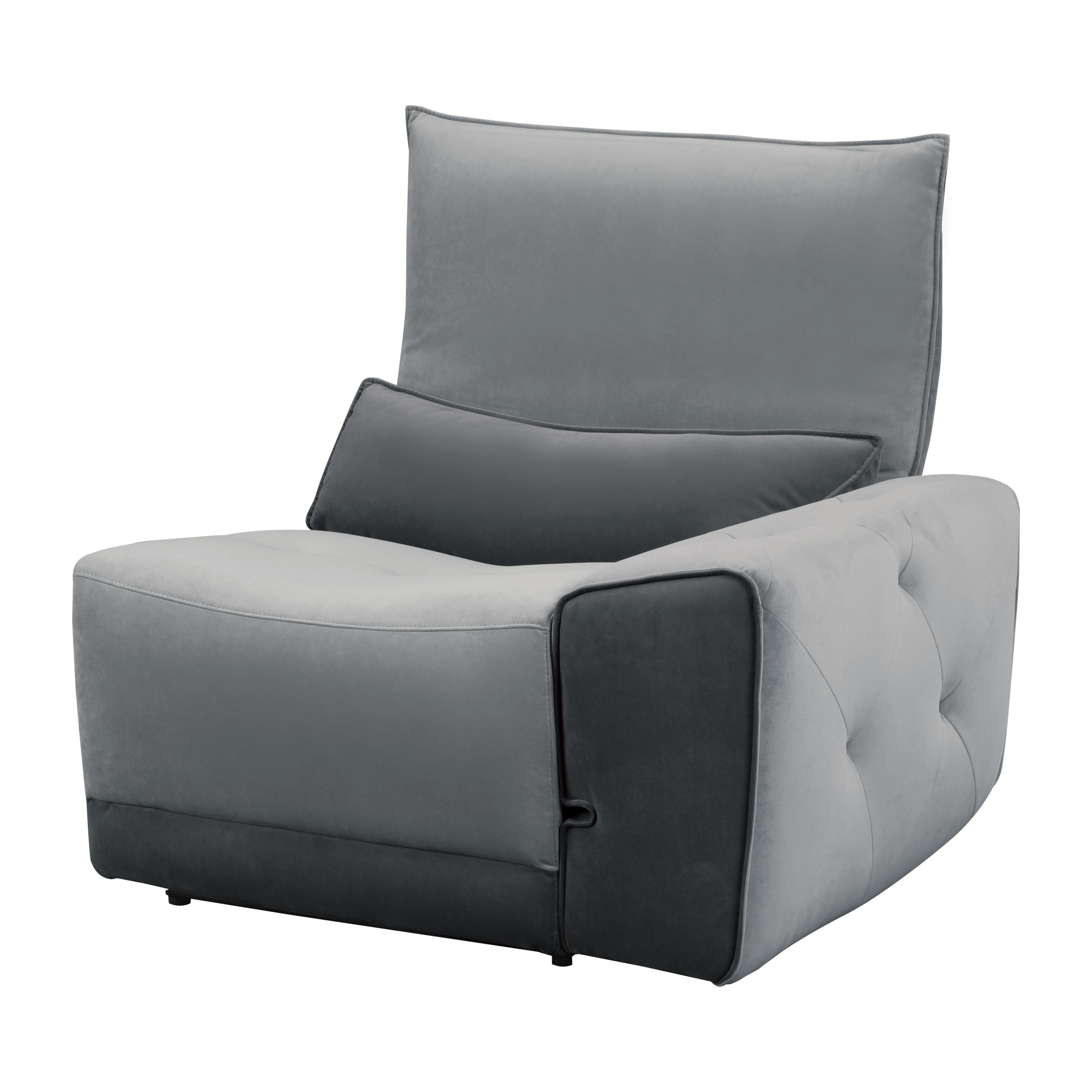 

    
Modern Gray Velvet Power Right Side Reclining Chair Homelegance 9459GY-RRPW Helix
