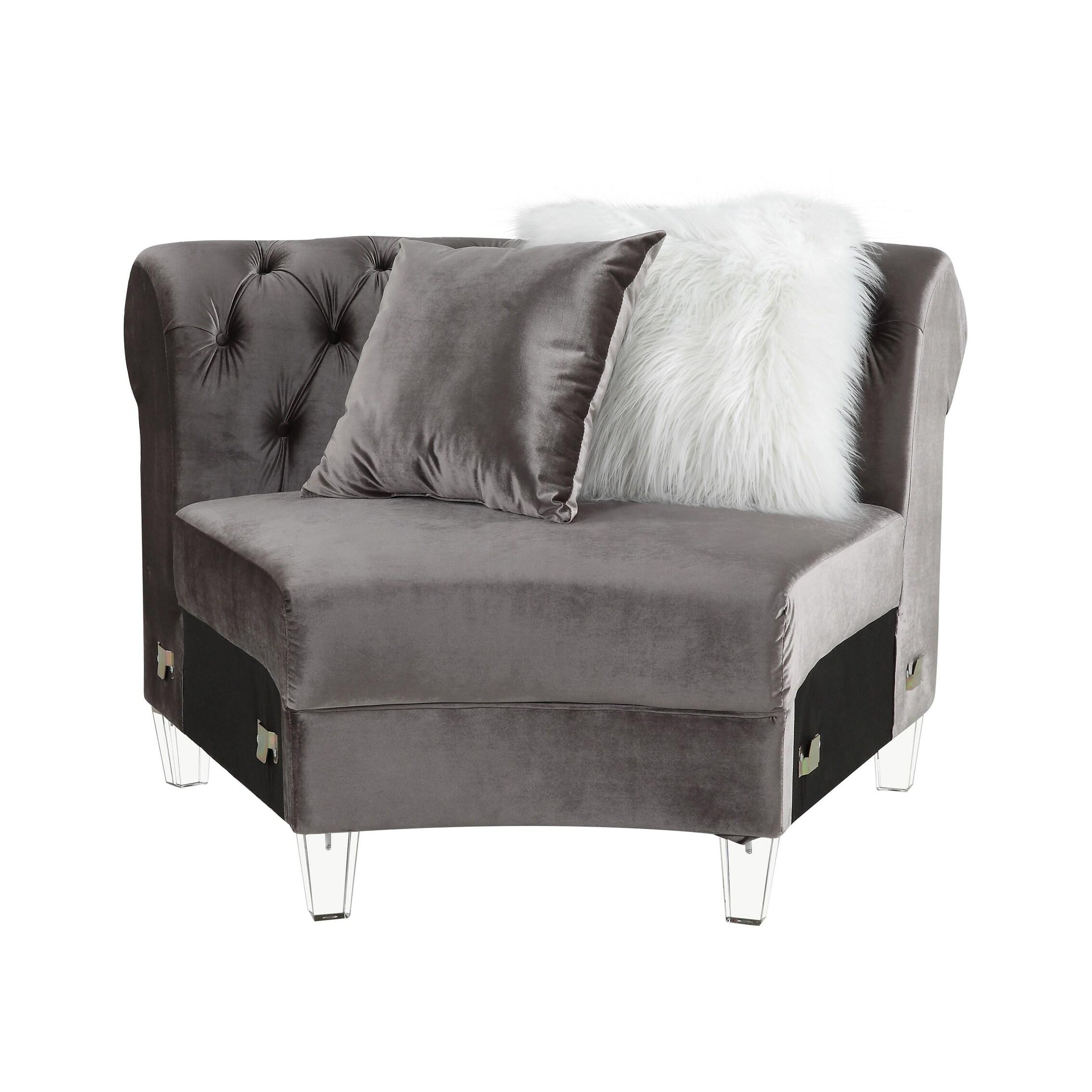 

                    
Acme Furniture Ninagold Sectional Sofa Gray Velvet Purchase 
