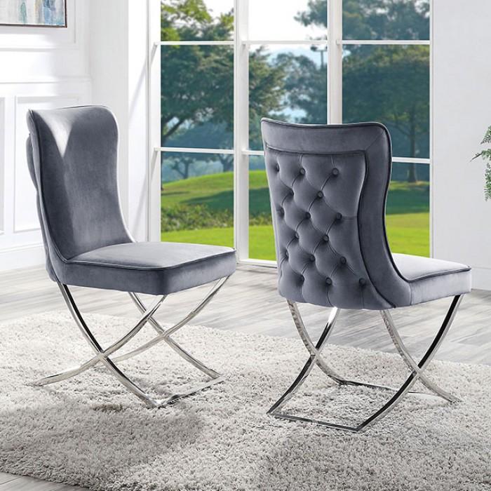 

    
Modern Gray Velvet Side Chair Set 2pcs Furniture of America WADENSWIL CM3285SC
