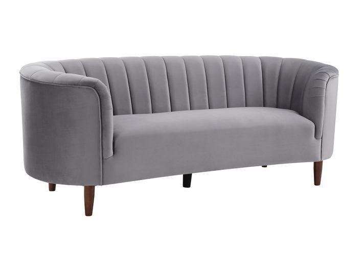 Modern Sofa Millephri LV00166 in Gray Velvet