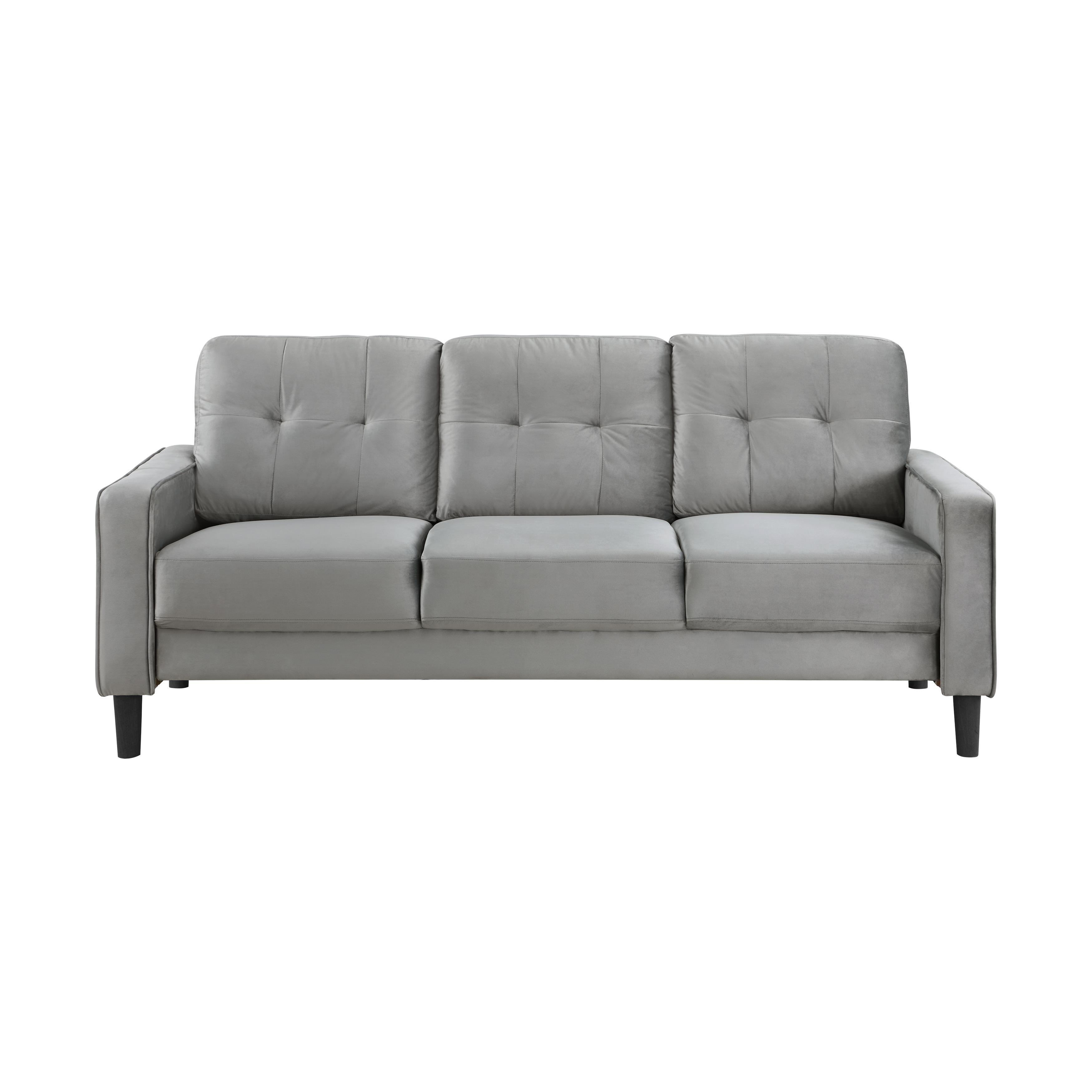 Modern Sofa 9208GY-3 Beven 9208GY-3 in Gray Velvet