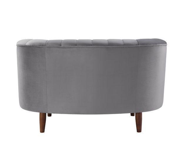 

    
 Shop  Modern Gray Velvet Sofa + Loveseat + Chair by Acme Millephri LV00166-3pcs
