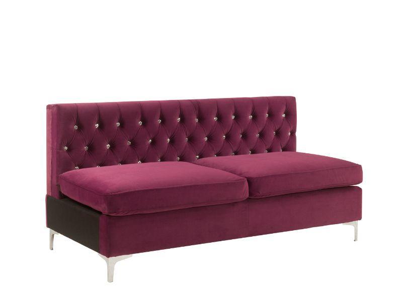 

    
Modern Gray Velvet Sectional Sofa + Ottoman by Acme Jaszira 57332-5pcs
