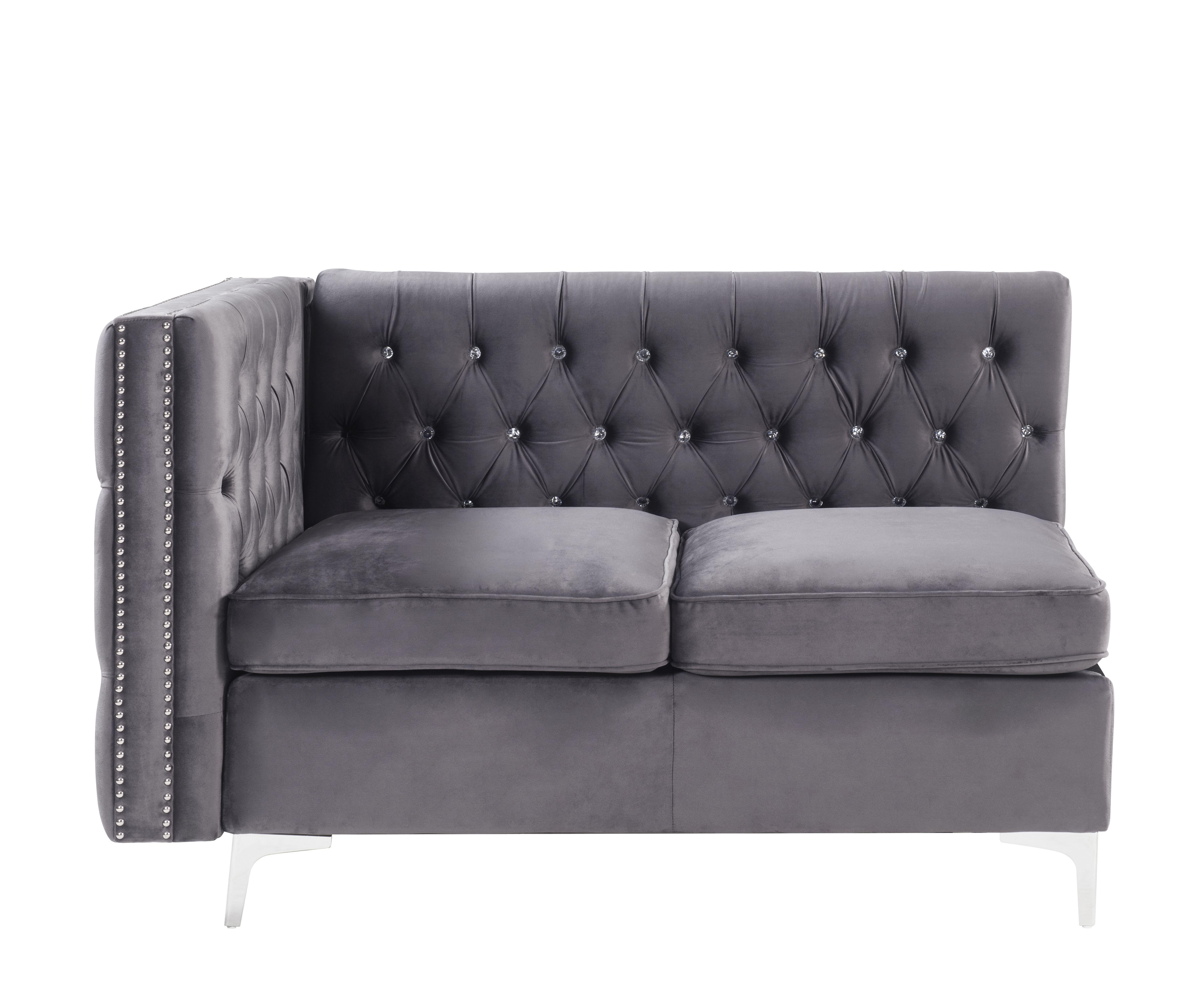 

                    
Buy Modern Gray Velvet Sectional Sofa + Ottoman by Acme Jaszira 57372-5pcs
