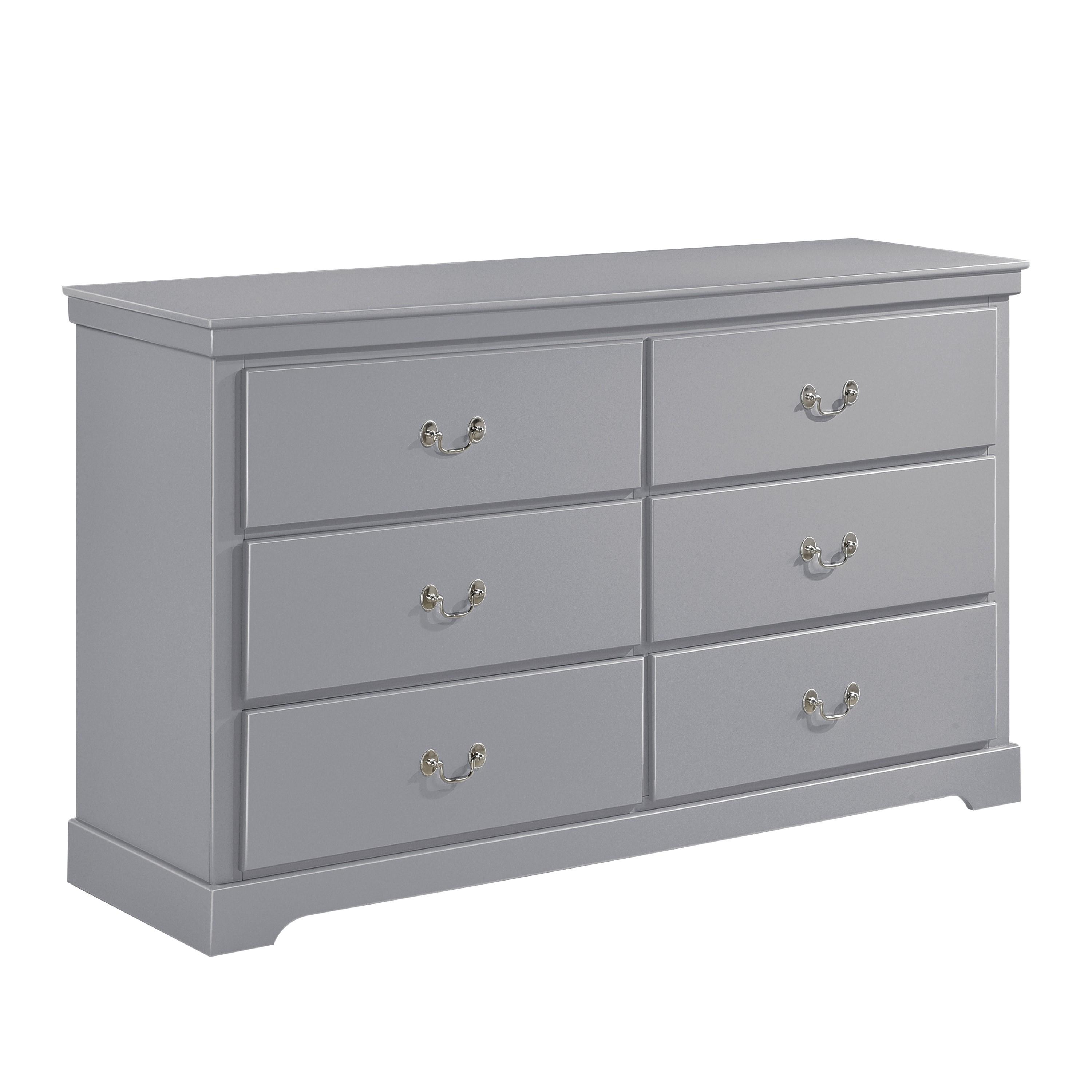 

    
Modern Gray Wood Dresser Homelegance 1519GY-5 Seabright
