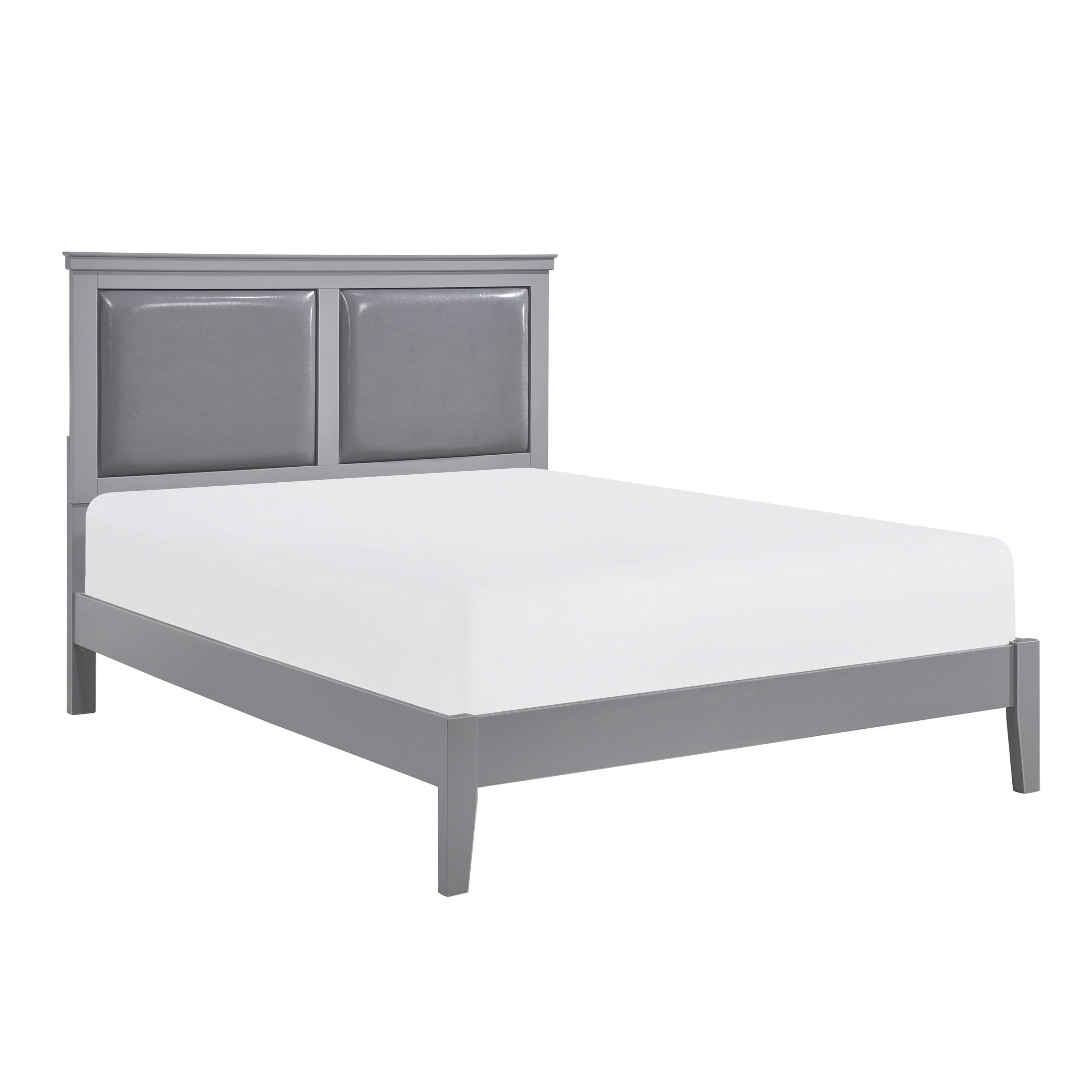 Modern Bed 1519GYF-1* Seabright 1519GYF-1* in Gray Faux Leather