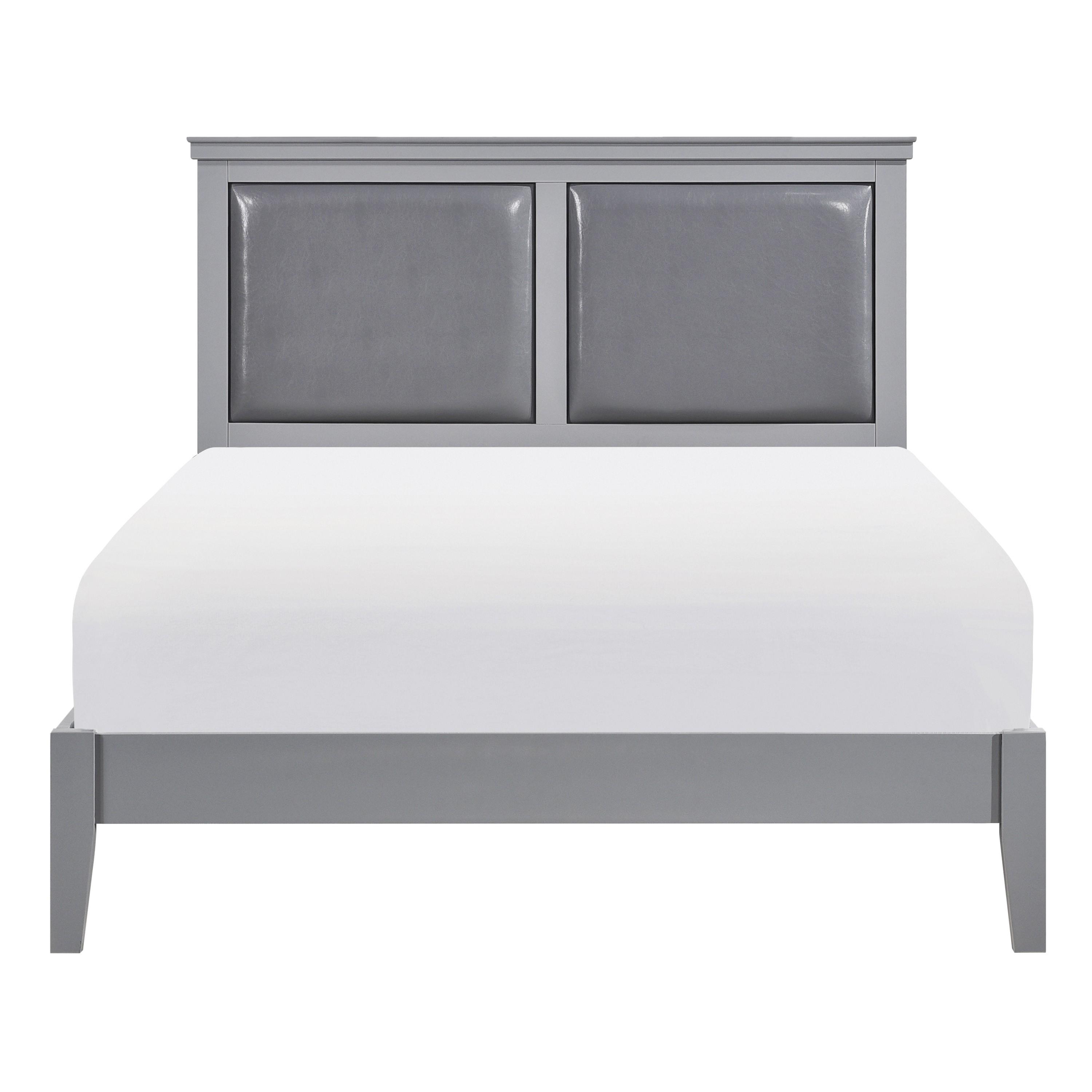 

    
Modern Gray Wood Full Bed Homelegance 1519GYF-1* Seabright

