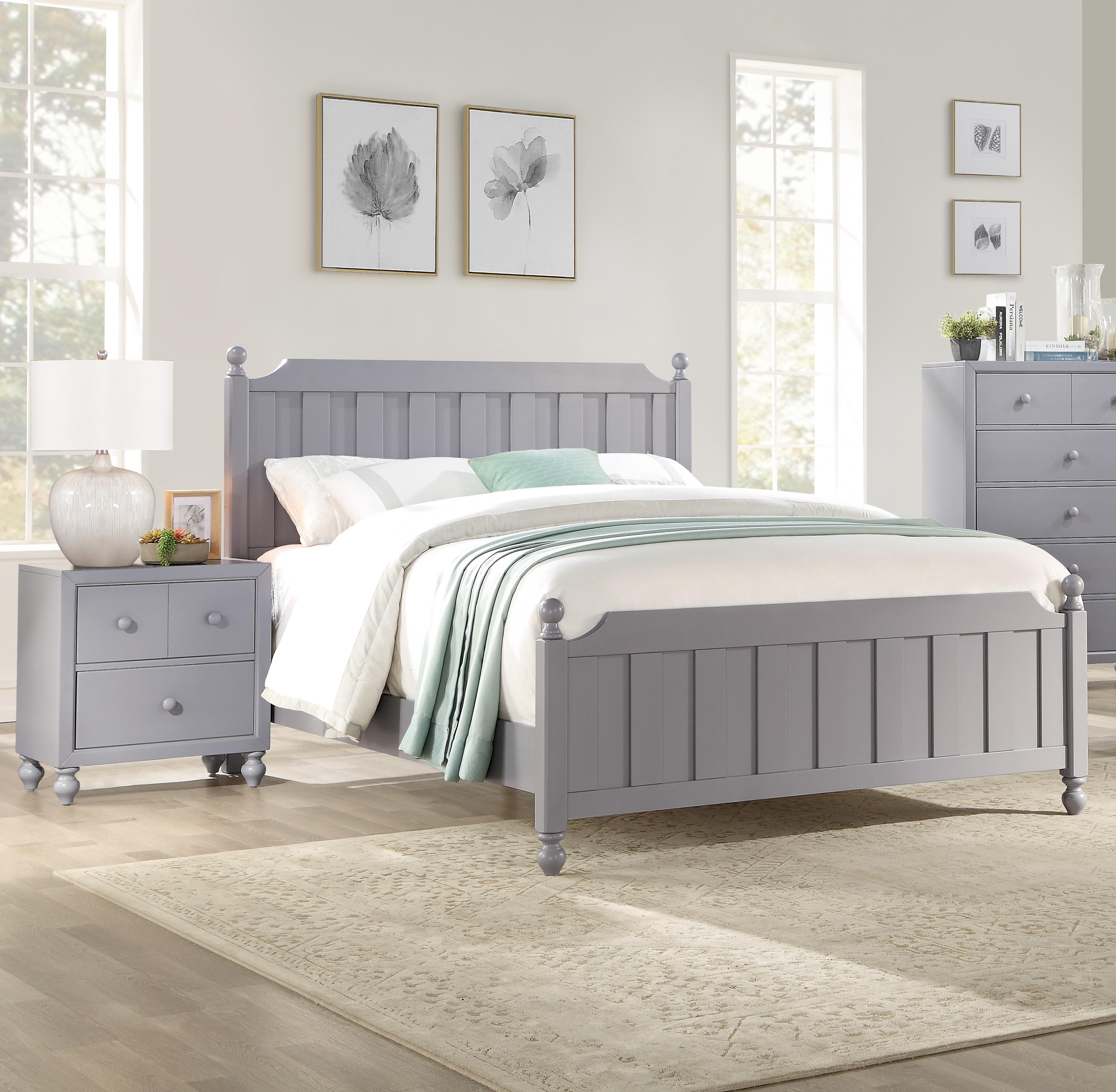 Modern Bedroom Set 1803GY-1-3PC Wellsummer 1803GY-1-3PC in Gray 