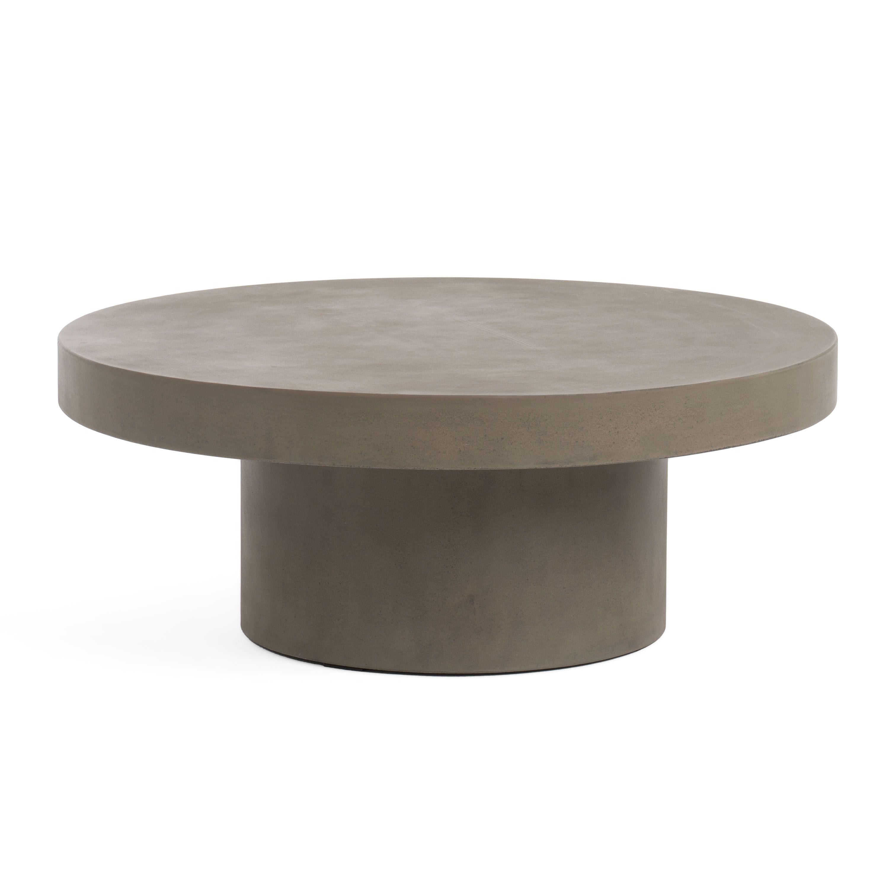 Modern Coffee Table Modrest Morley Round Coffee Table VGGR649992-RND VGGR649992-RND in Gray Fabric