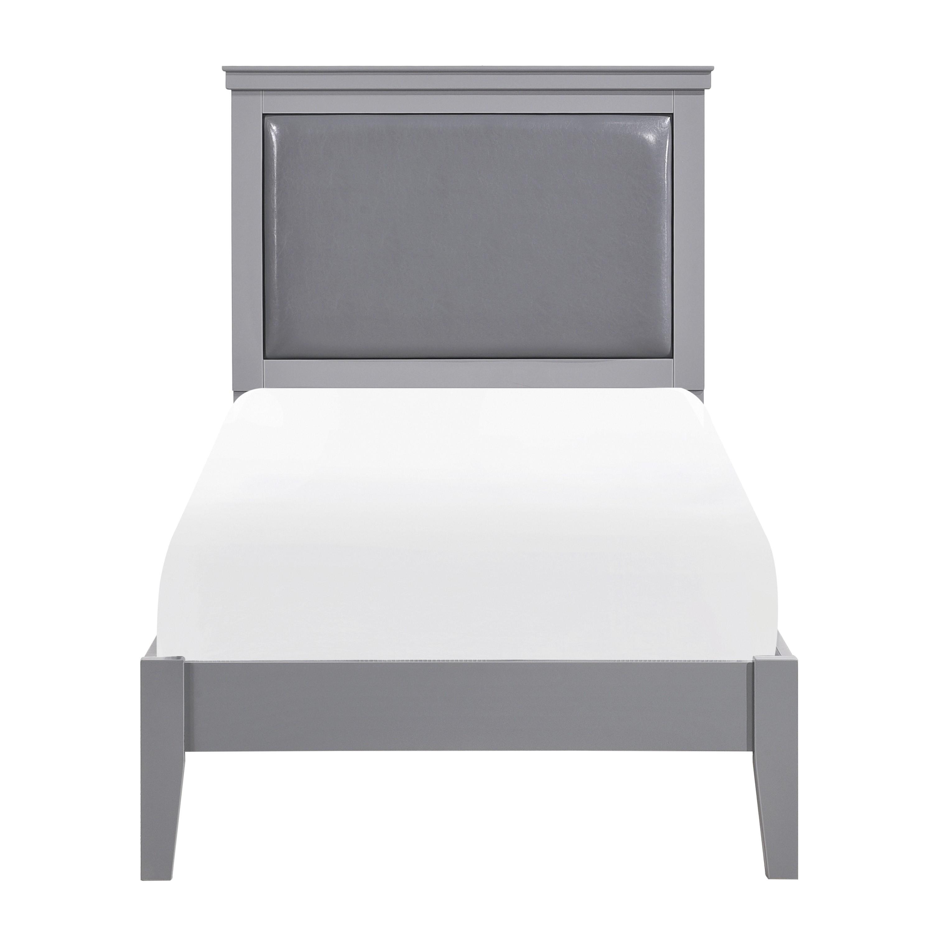 

    
Modern Gray Wood Twin Bed Homelegance 1519GYT-1* Seabright
