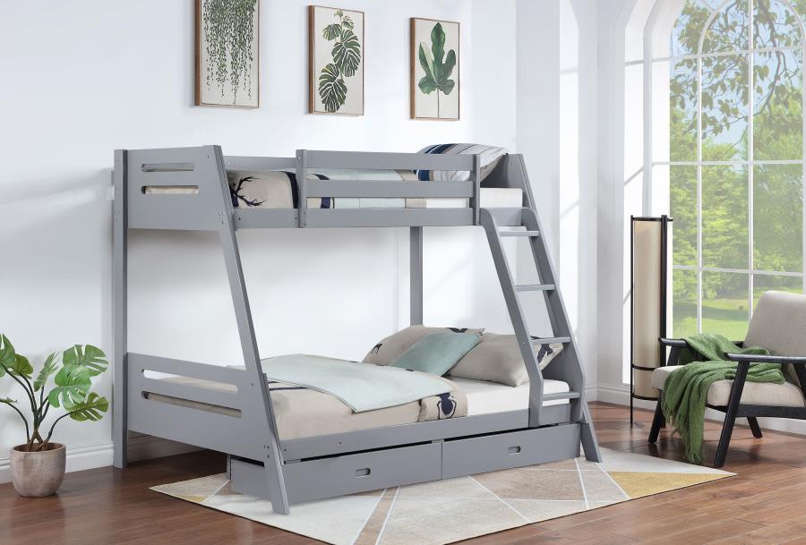 

                    
Coaster Trisha Twin Over Full Bunk Bed 460562TF Bunk Bed Gray  Purchase 
