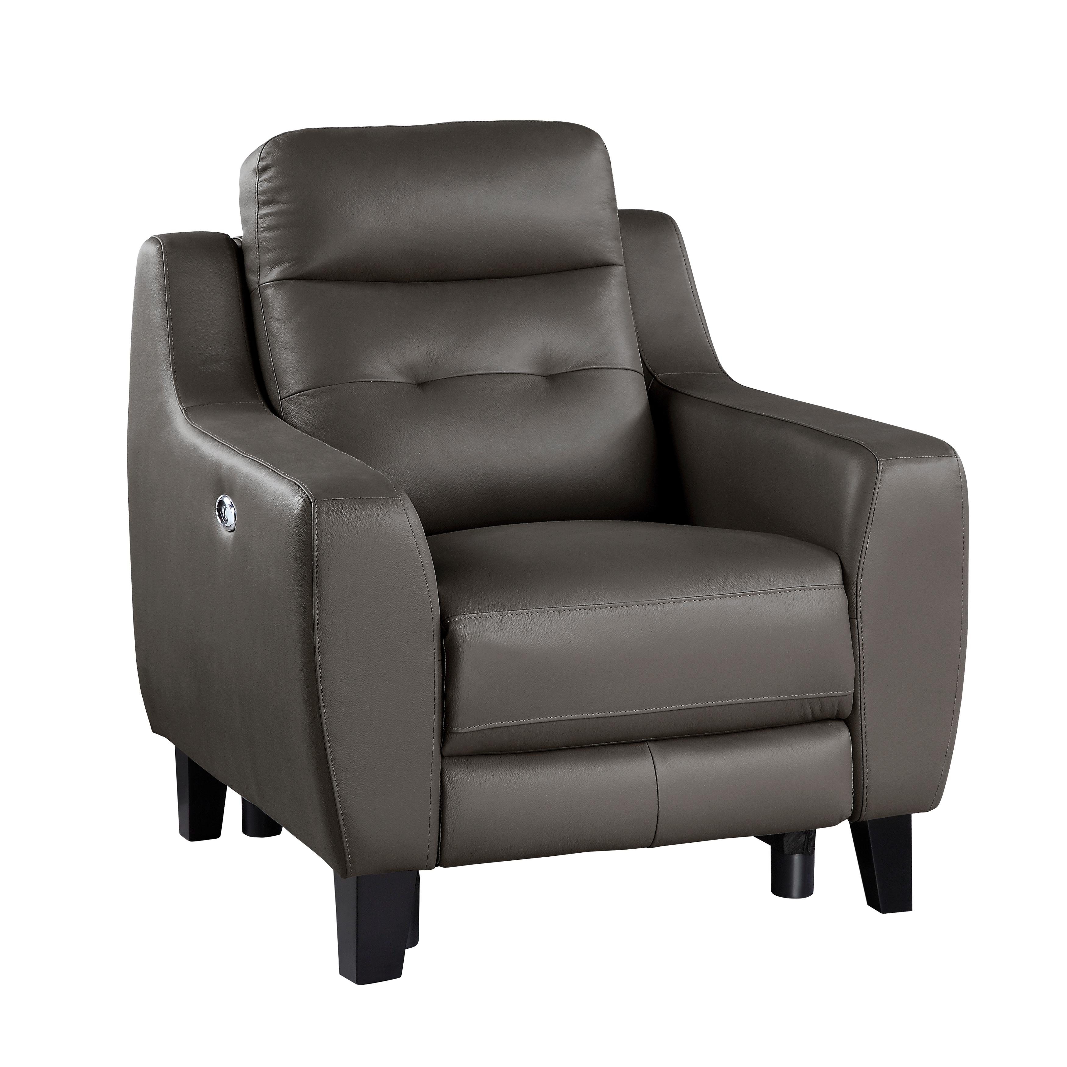 

    
Modern Grayish Brown Leather Power Reclining Chair Homelegance 9337GB-1PW Conrad
