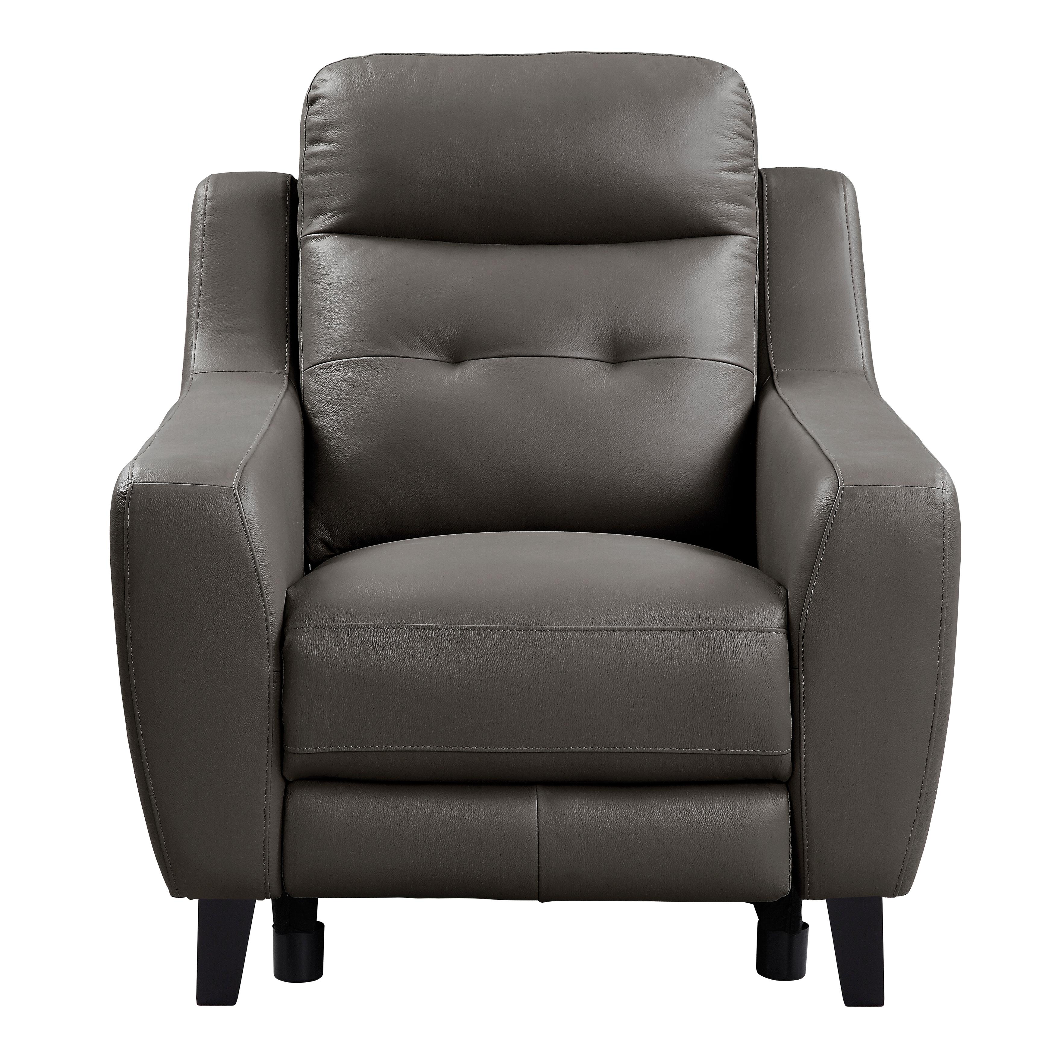 Modern Power Reclining Chair 9337GB-1PW Conrad 9337GB-1PW in Grayish Brown Leather