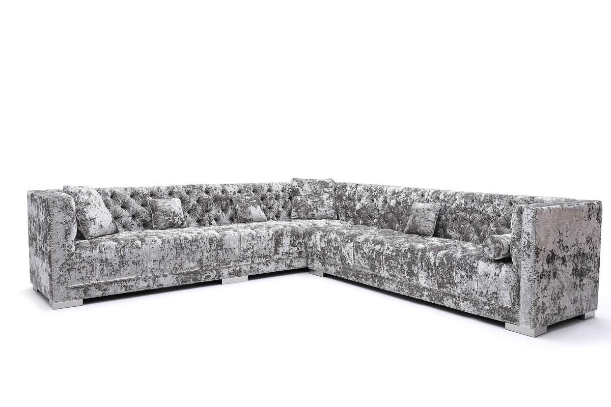 

    
Modern Grey Crushed Velvet Sectional Sofa VIG Divani Casa Fredrick
