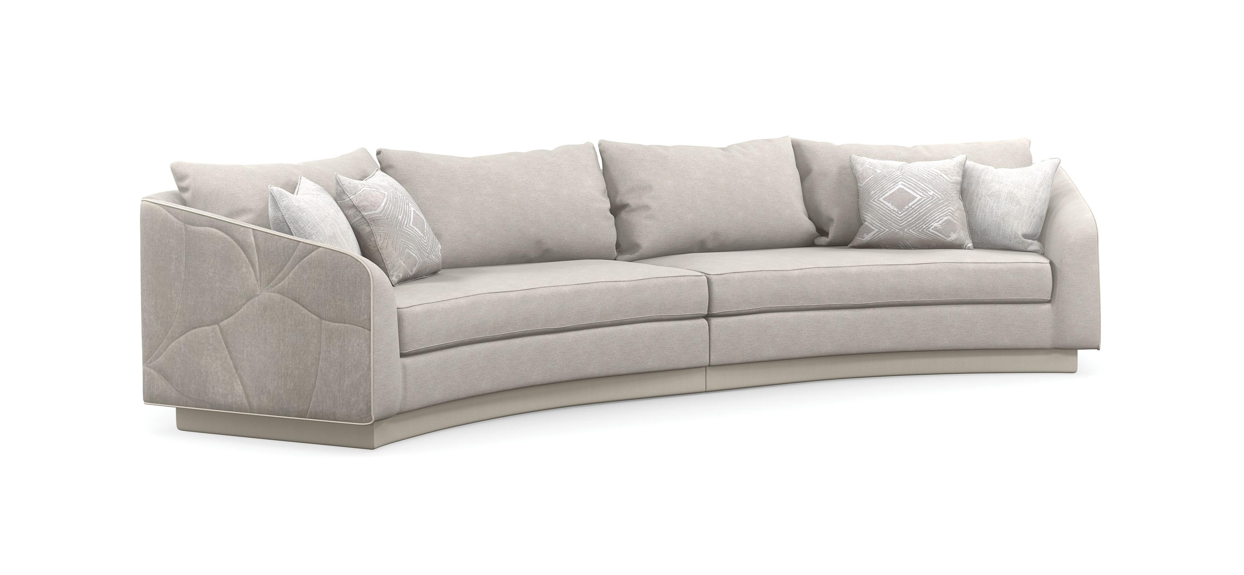 Contemporary Sectional Sofa Fanciful Loveseat UPH-020-SEC1-A in Gray Fabric