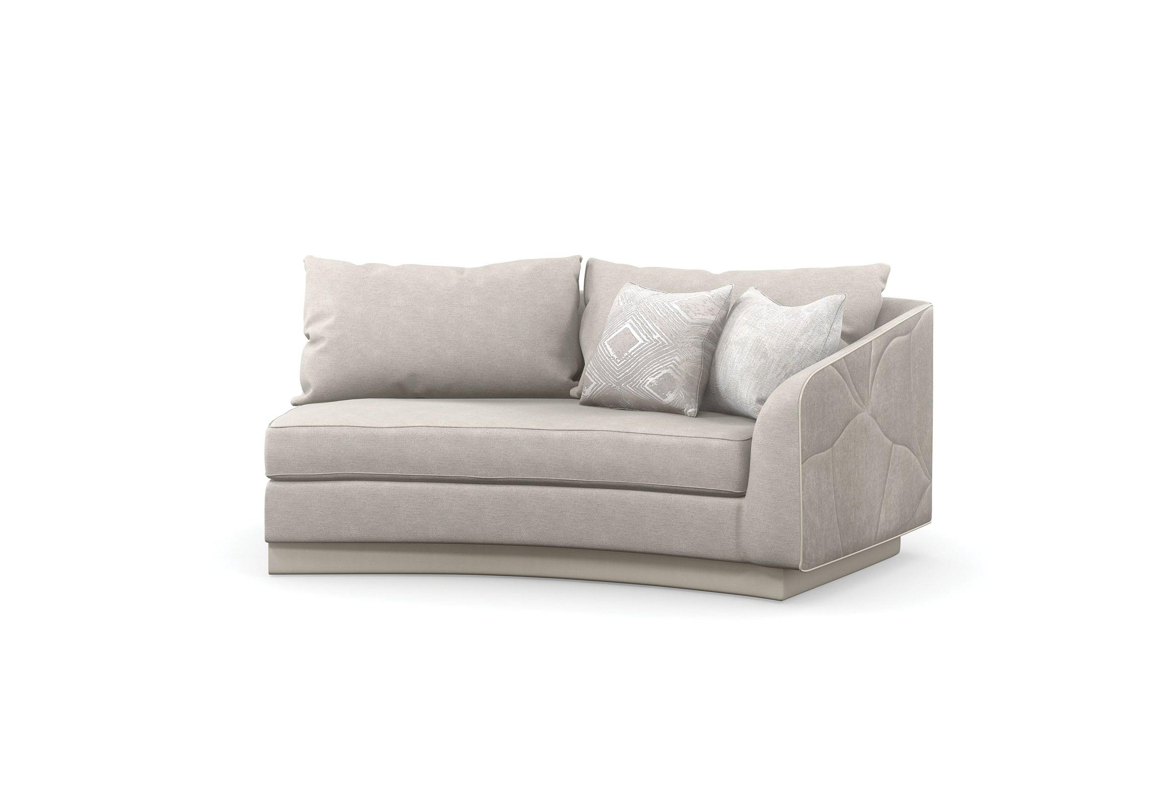 

        
Caracole Fanciful Loveseat Sectional Sofa Gray Fabric 662896039009

