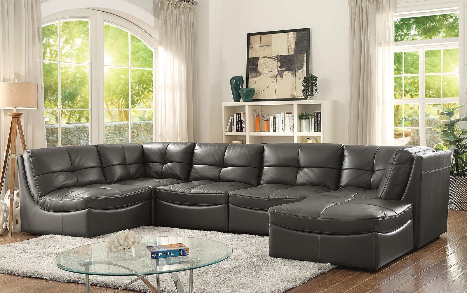 

    
Furniture of America Libbie Sectional Sofa Set Gray CM6456
