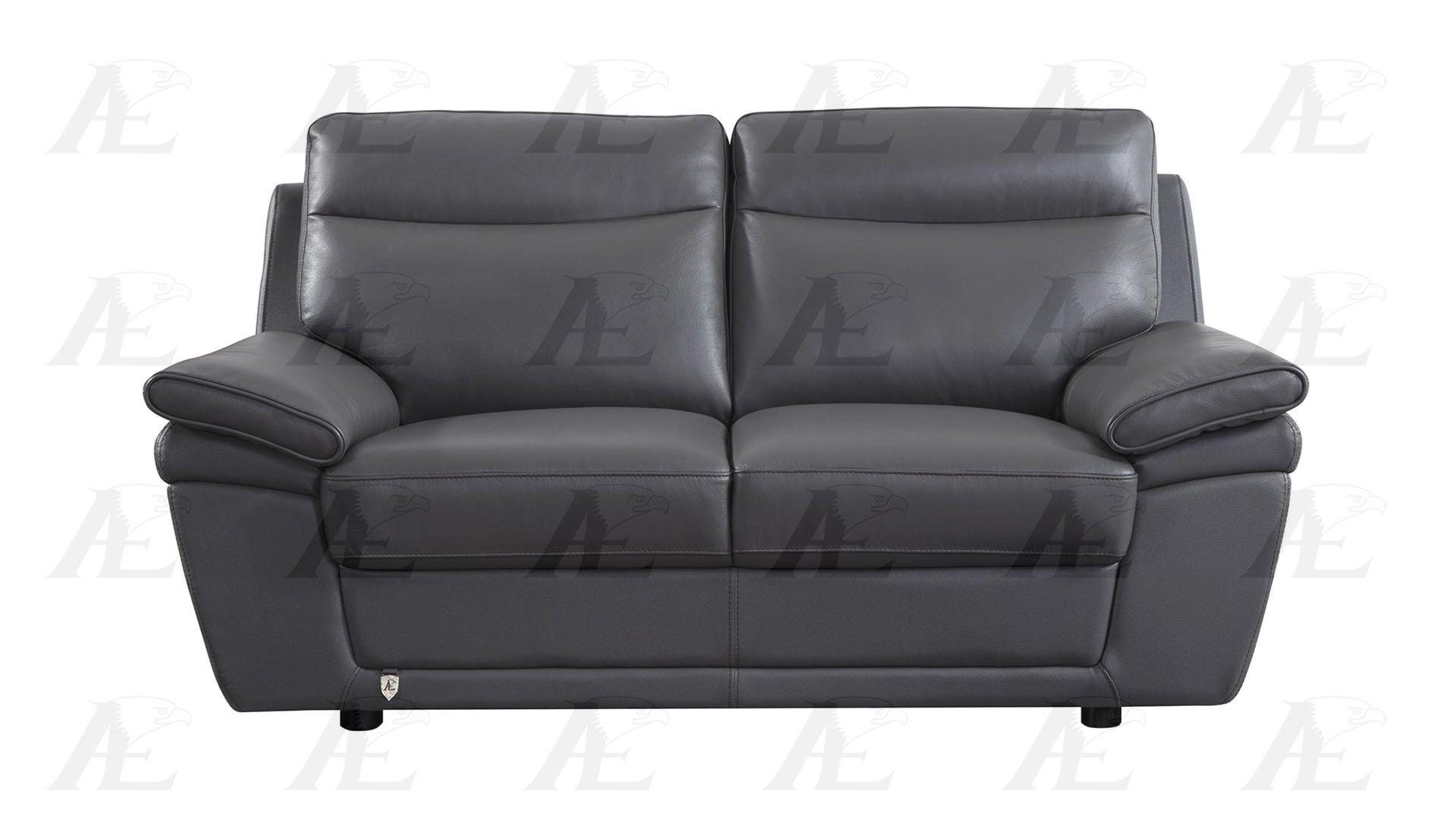 

    
 Order  Grey Italian Leather Sofa Set 3Pcs EK092-GR American Eagle Modern Contemporary
