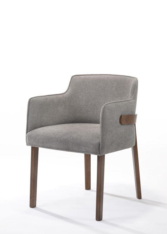 Contemporary, Modern Dining Chair Set Jordan VGMAMI-723-GRY-2pcs in Walnut, Gray Fabric
